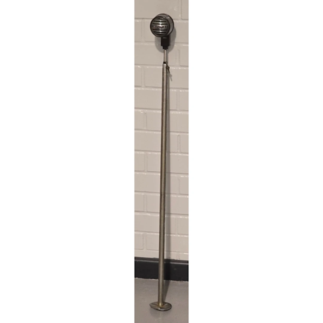 A vintage Grampian dynamic theatre microphone on telescopic ...