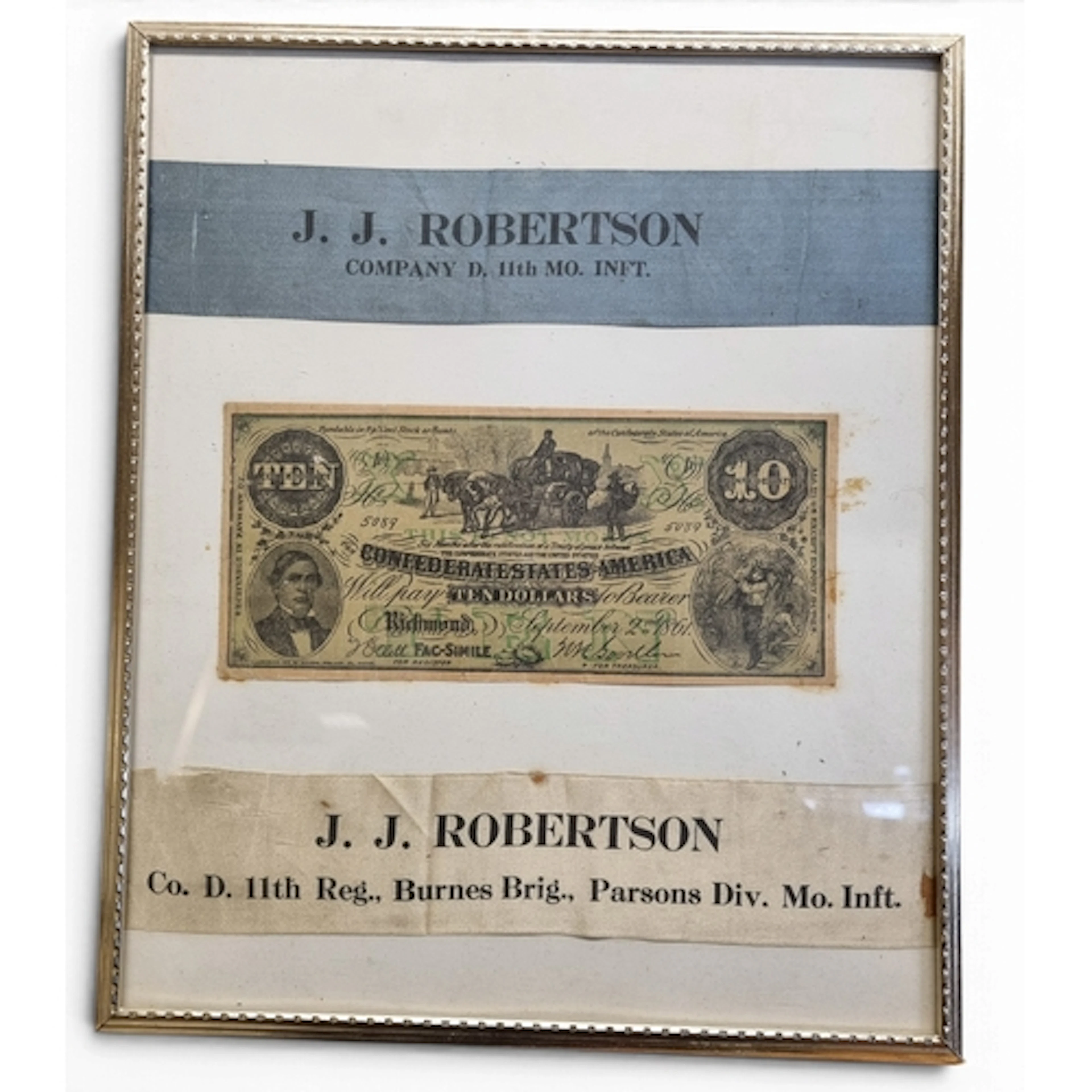 A framed Collage for JJ Roberts & Company. 30 x 25 cm approx...