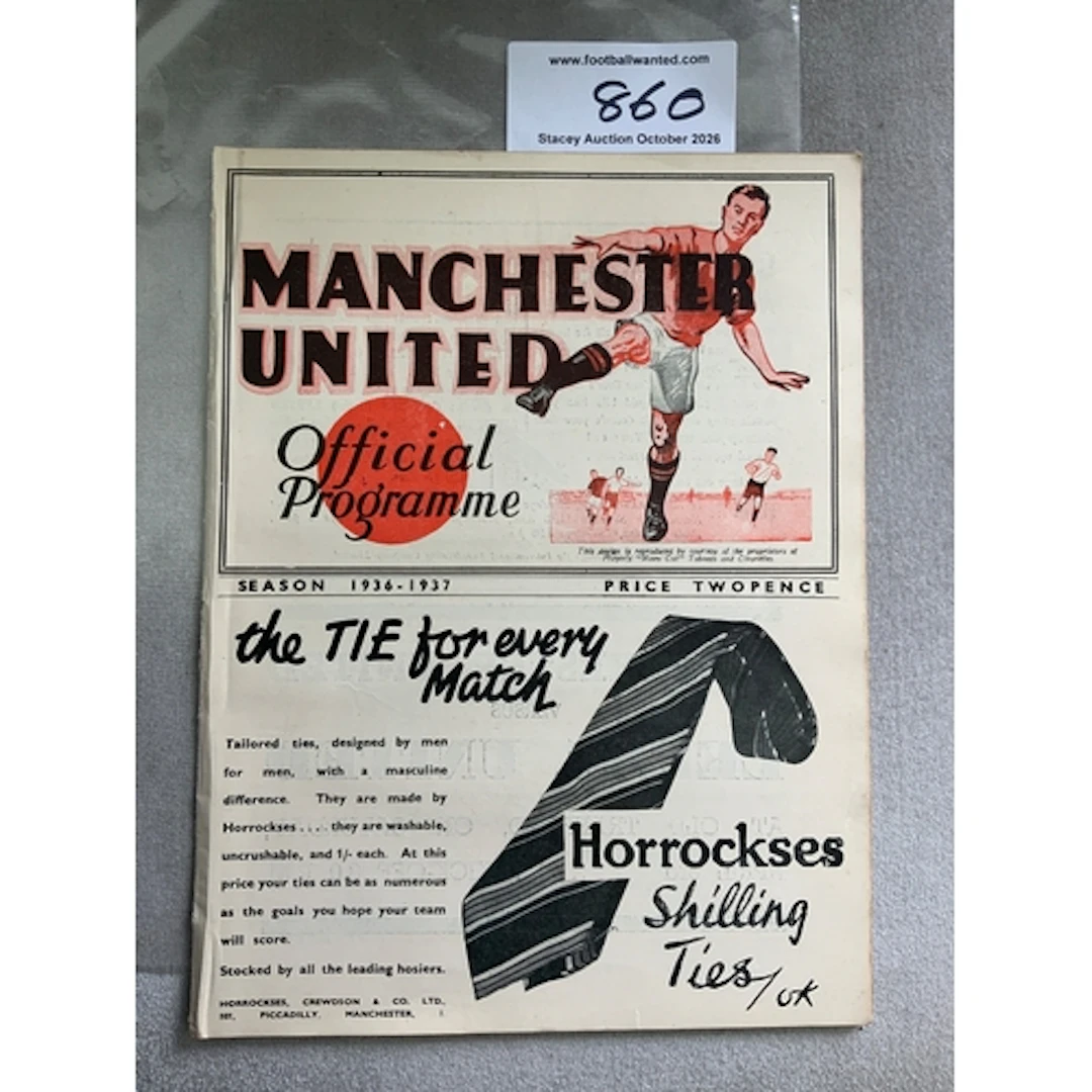 1936 - 1937 Manchester United v Everton Football Programme: ...