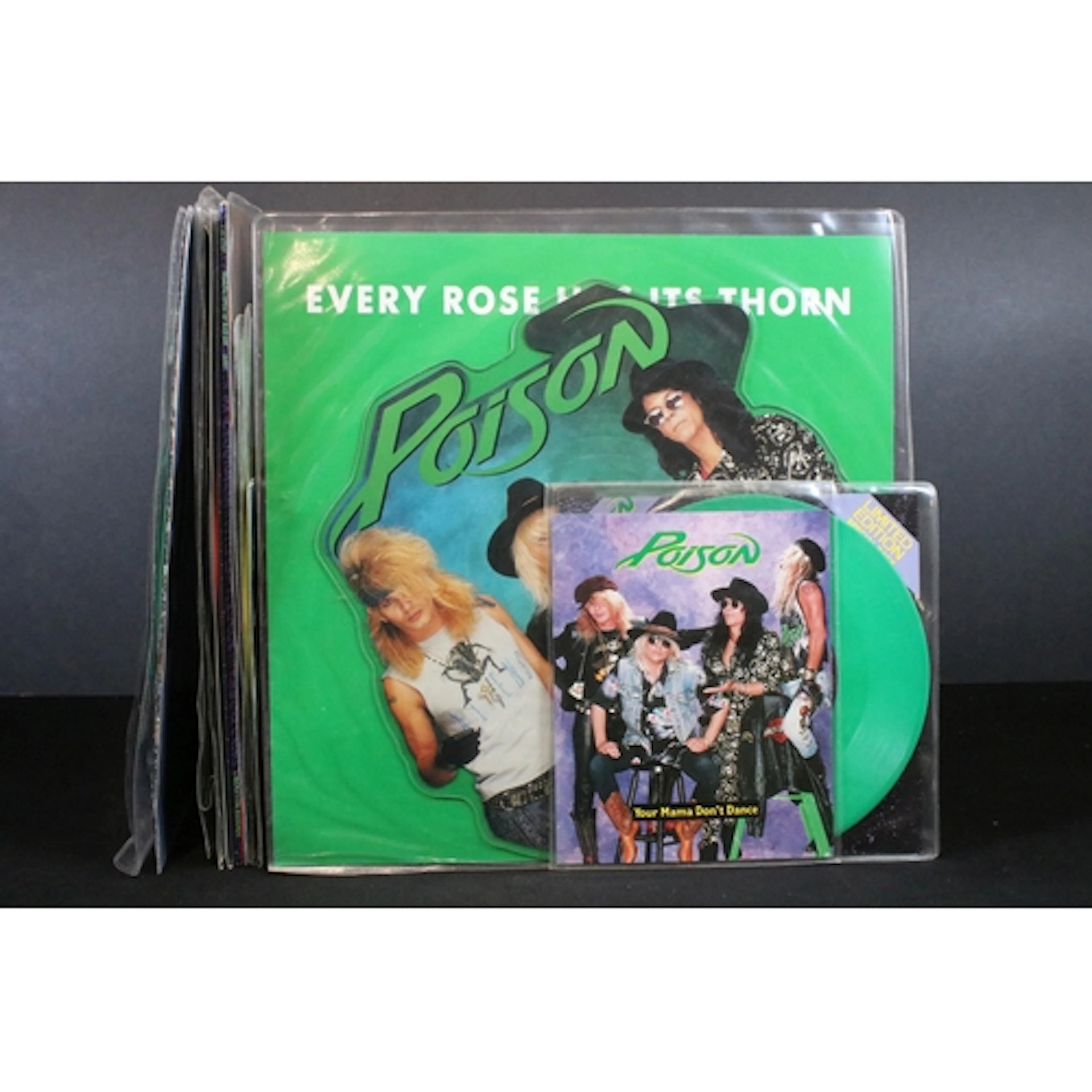 Vinyl - 2 Poison albums, five 12”, 3 x 10”, one shaped disc ...