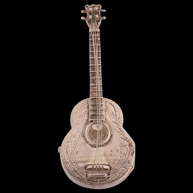 A Continental novelty miniature sterling silver acoustic gui...