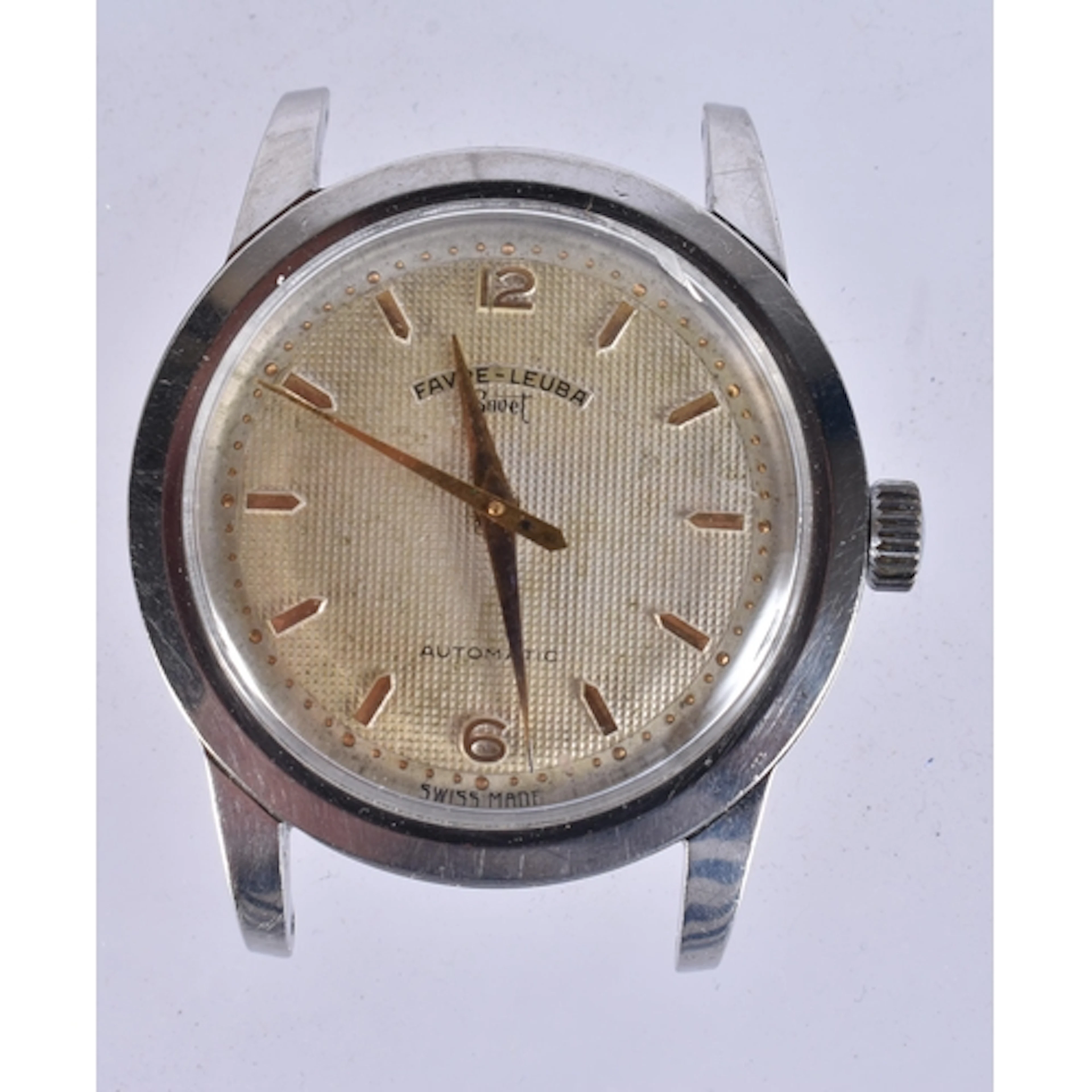 A FAVRE LEUBA WATCH. Not running. 3.5 cm wide.