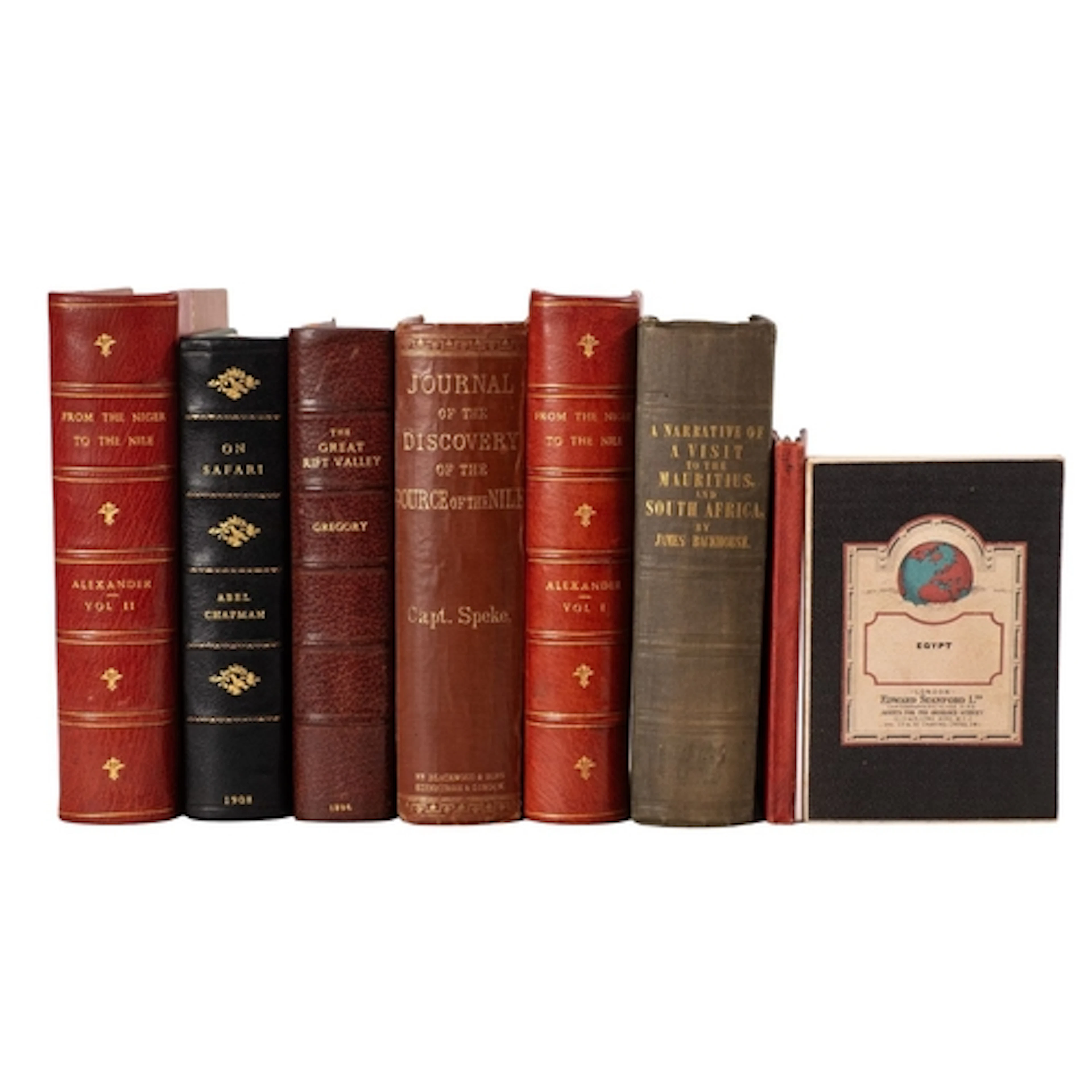 AFRICA. A collection of 6 volumes and 2 maps, comprising: BA...