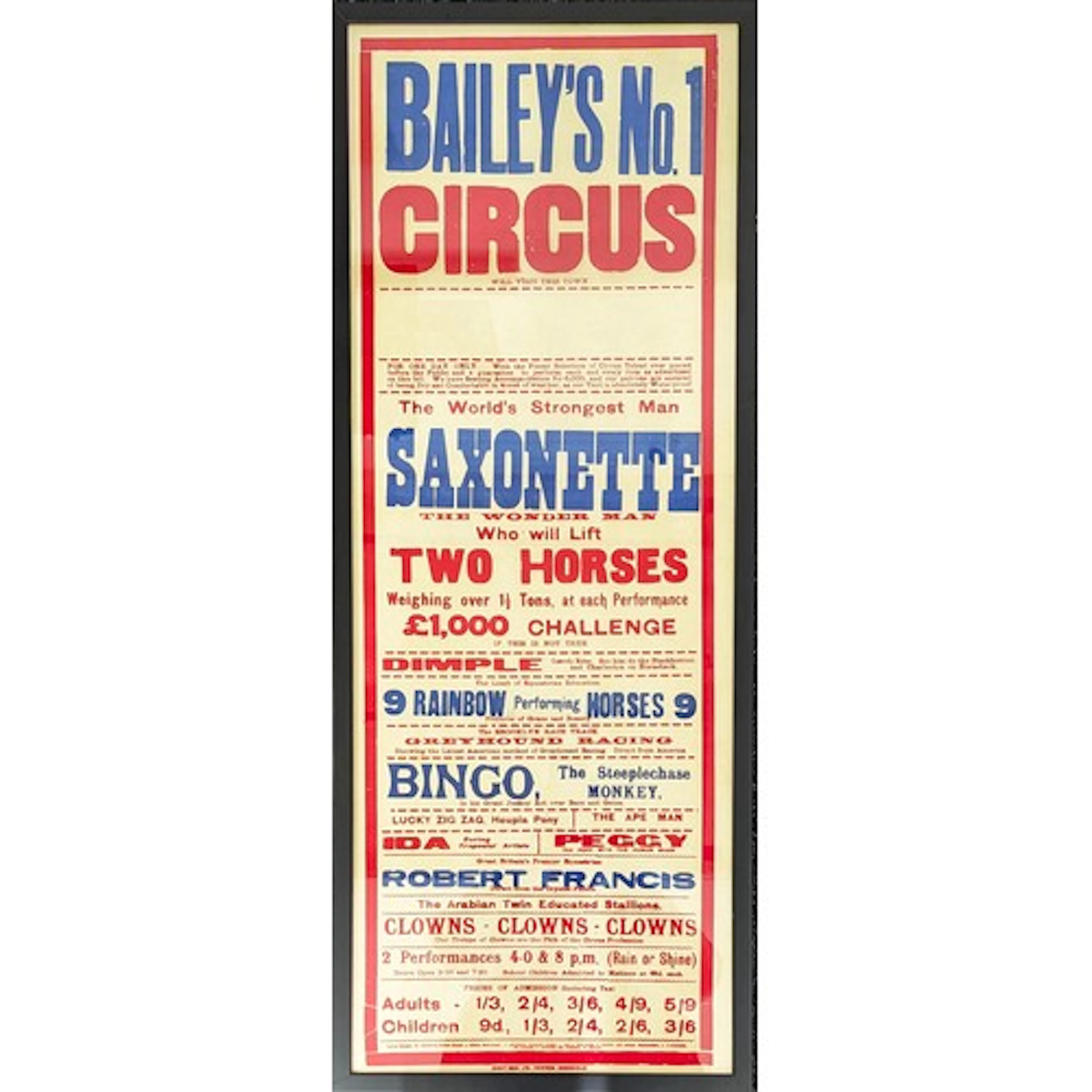 Circus & Fairground - a late 19th/early 20th century poster,...