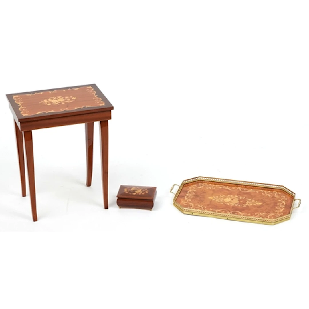 Italian Sorrento style inlaid musical occasional table with ...