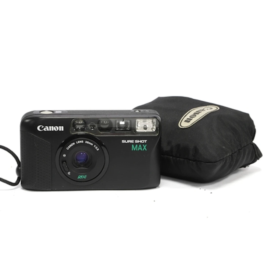 Canon SureShot Max 35mm Compact Film Camera, black, cased, U...