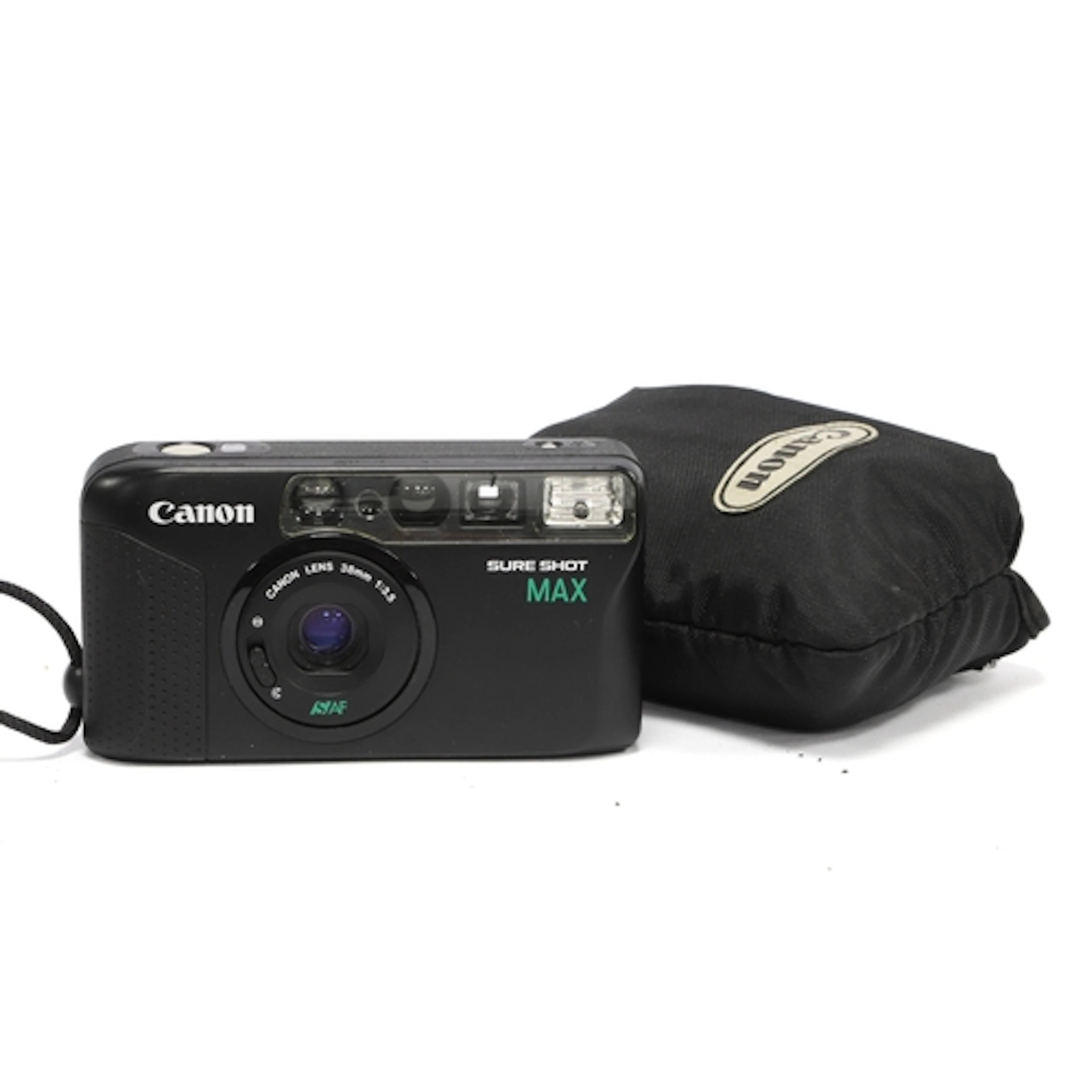 Canon SureShot Max 35mm Compact Film Camera, black, cased, U...