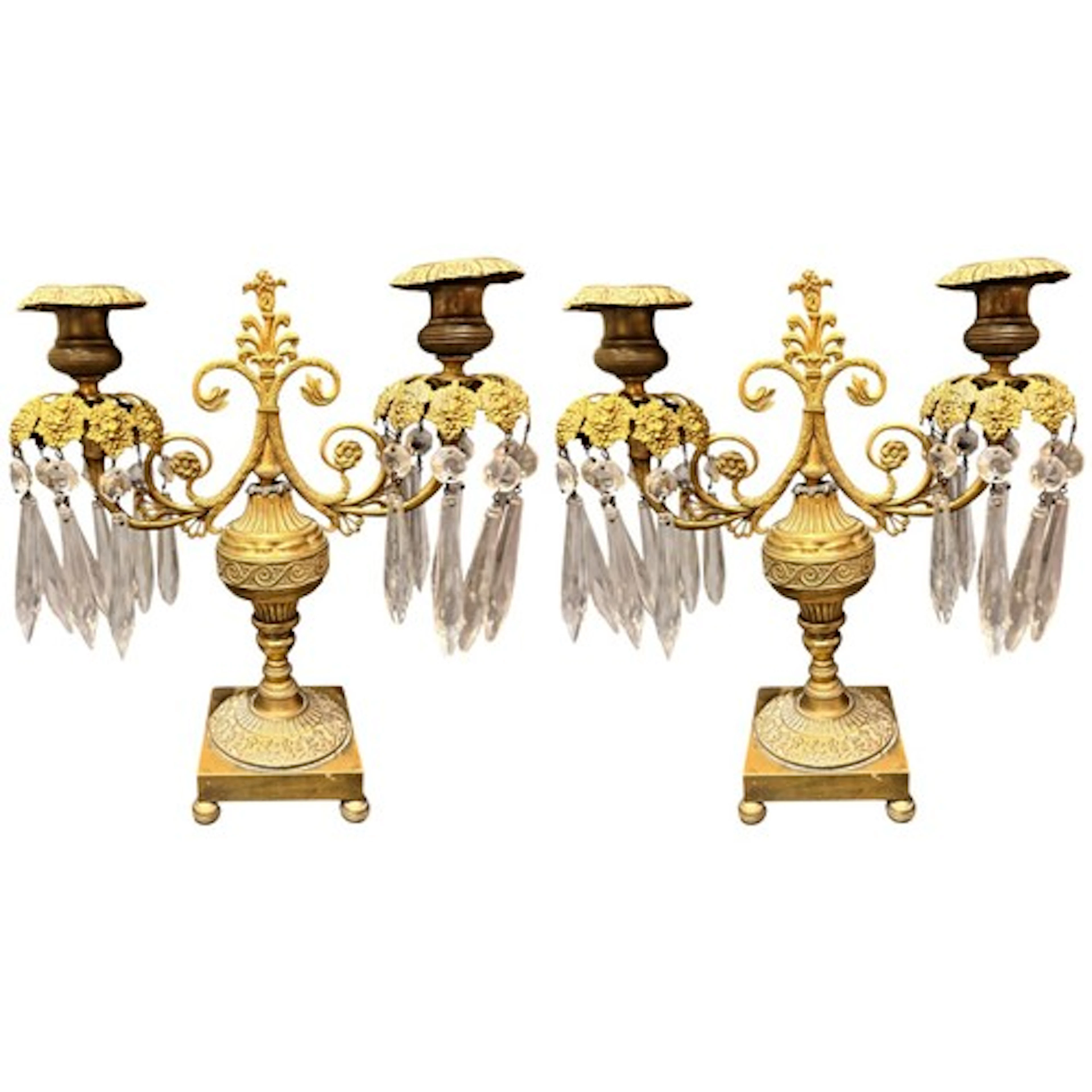A pair of 19th Century French ormolu and gilt brass table ca...