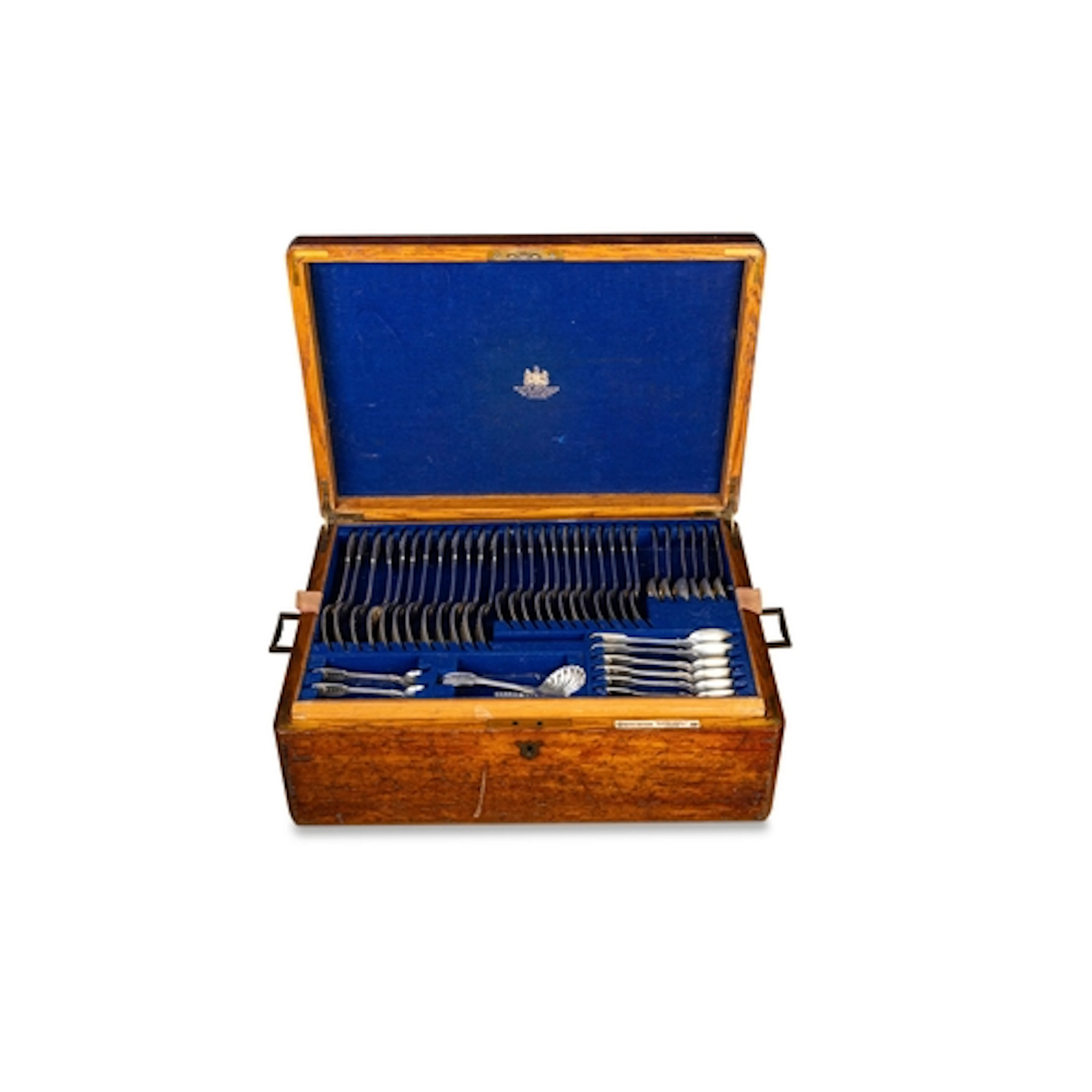 GEORGE V ANTIQUE (CA 1920) CANTEEN OF SILVER PLATED CUTLERY,...