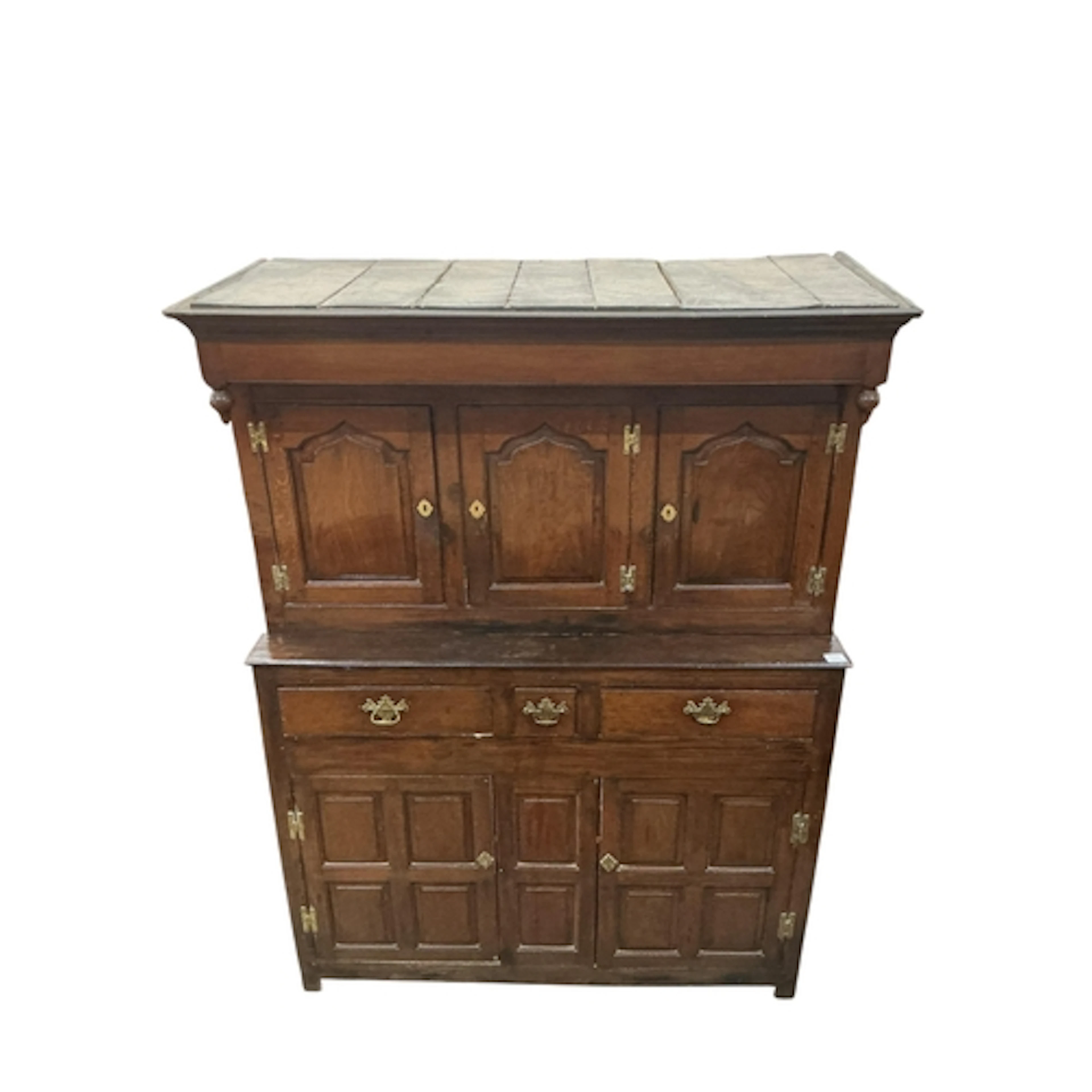 A mid 18th century North Wales oak deuddarn, width 135cm, de...