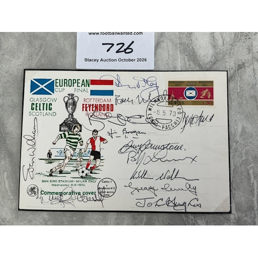 Celtic 1970 European Cup Final Signed FDC: First day cover h...