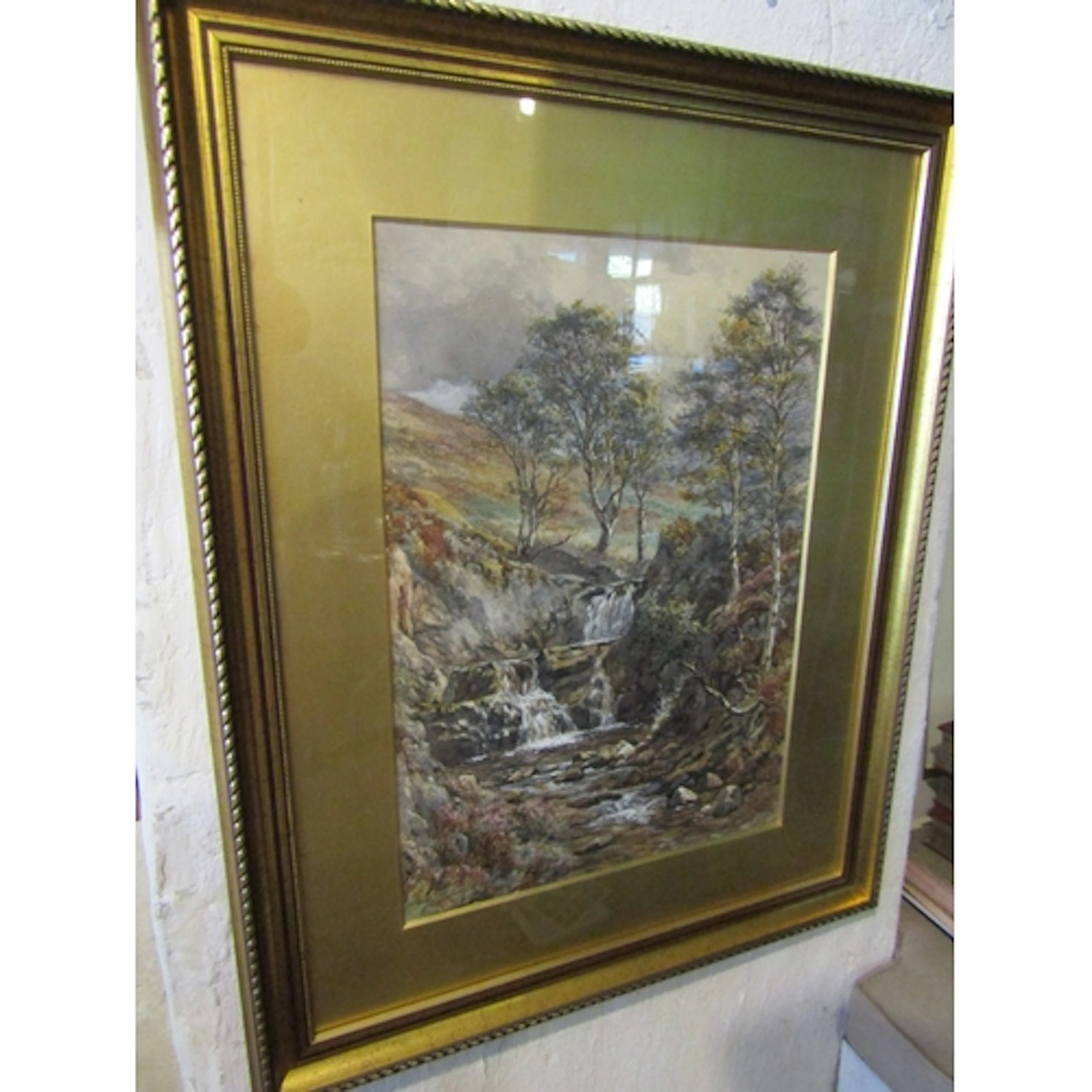 Alfred Grey RHA (1845 - 1926) River Scene with Trees Waterco...