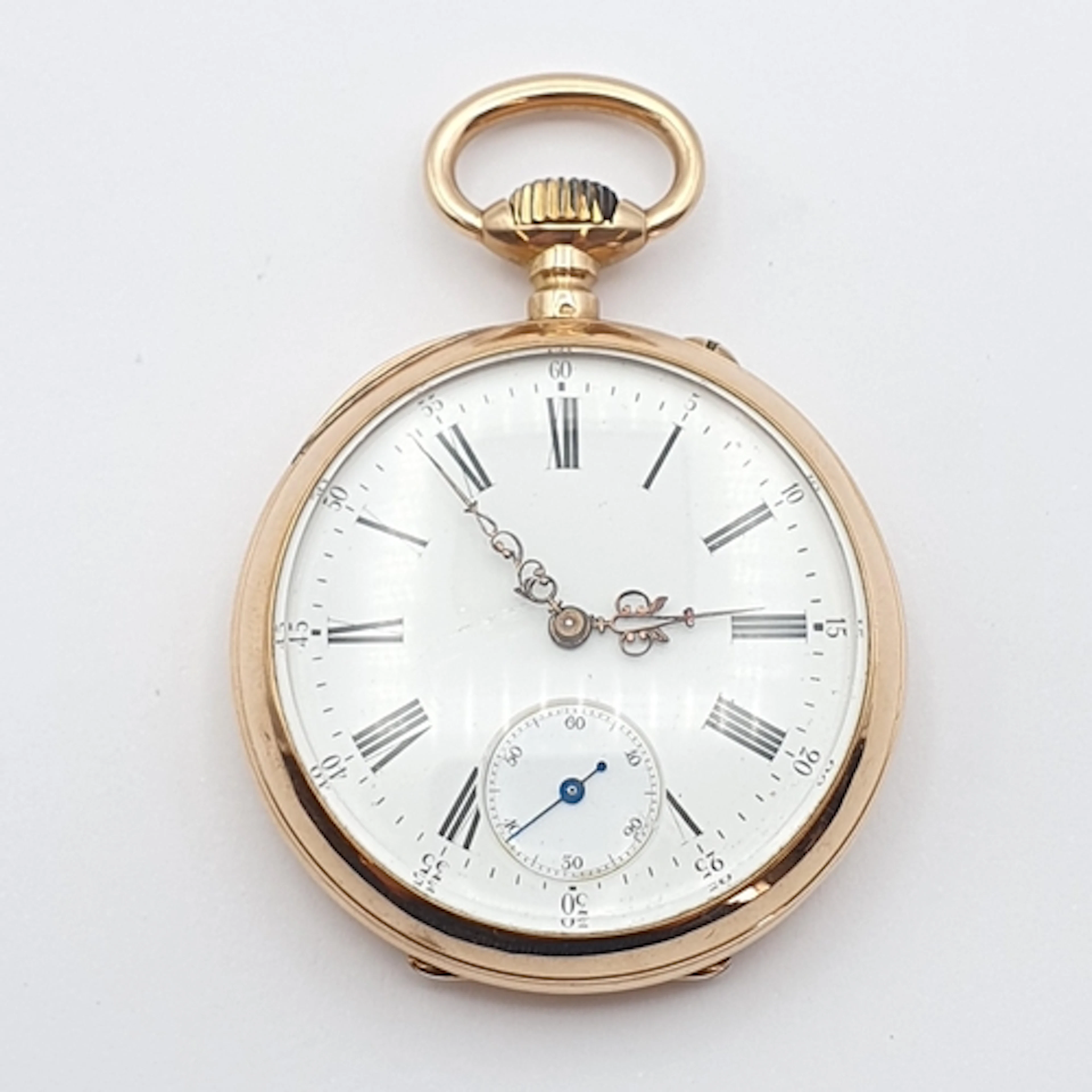 A French open faced keyless wind Pocket Watch by Charles Oud...