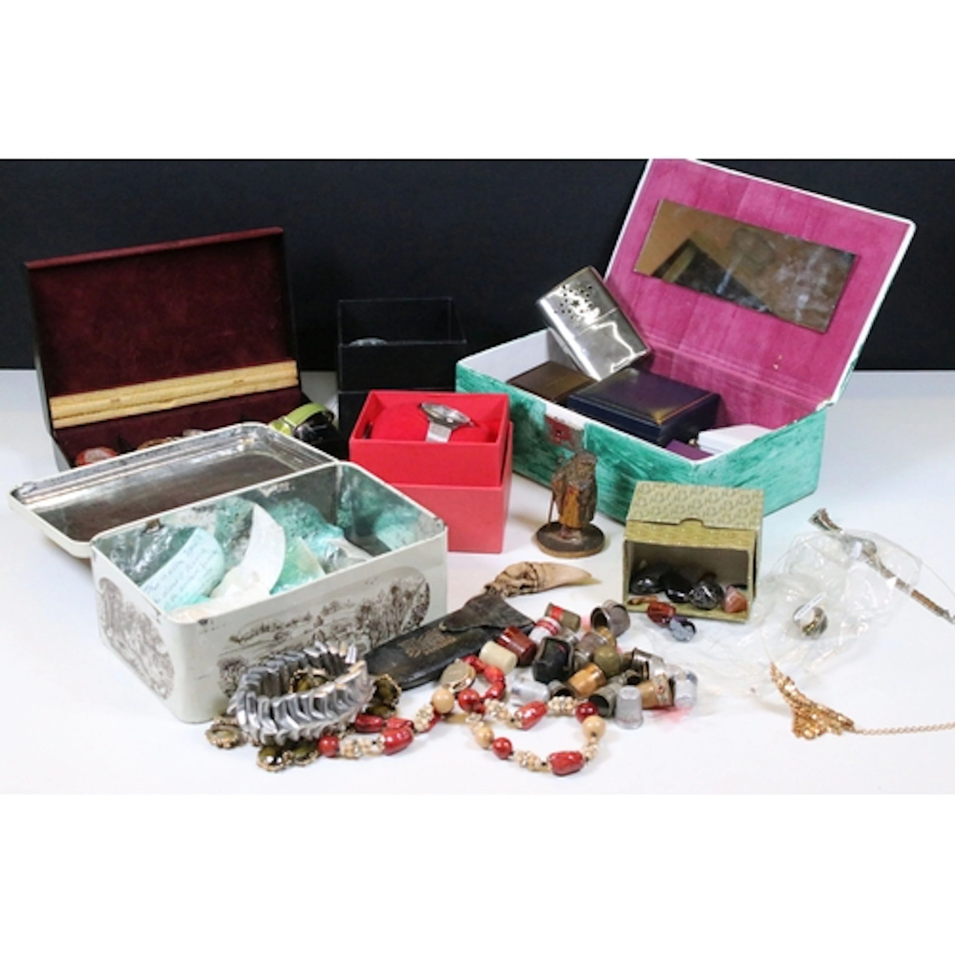 Collection of costume jewellery, to comprise silver handled ...