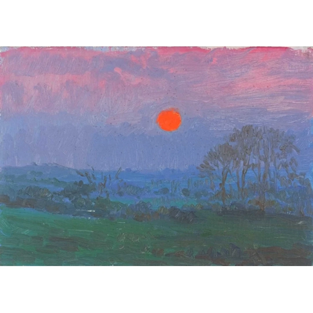 § John MILLER (1931-2002) Misty Morning Sunrise Oil on boar...