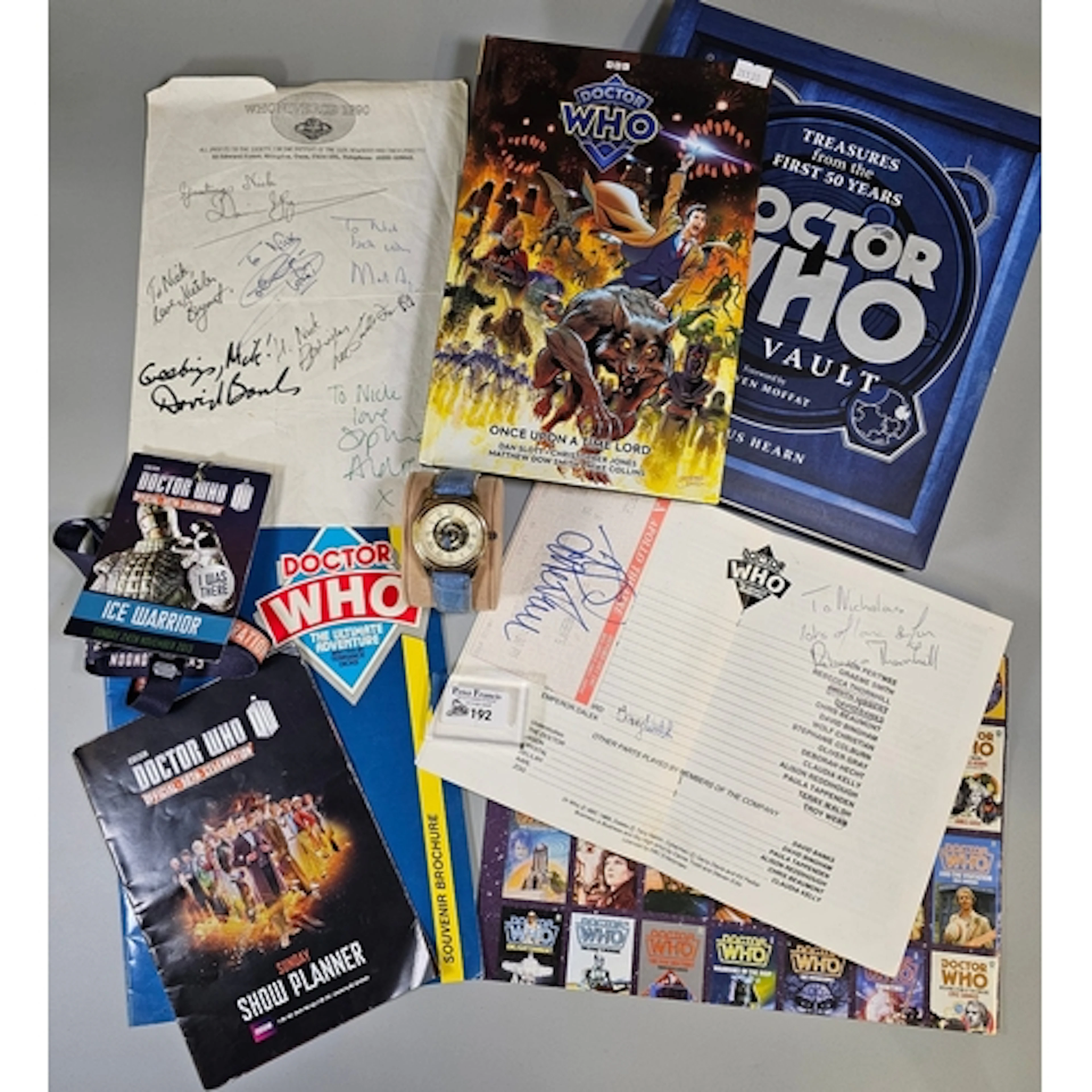Collection of Doctor Who ephemera to include: dress watch, l...