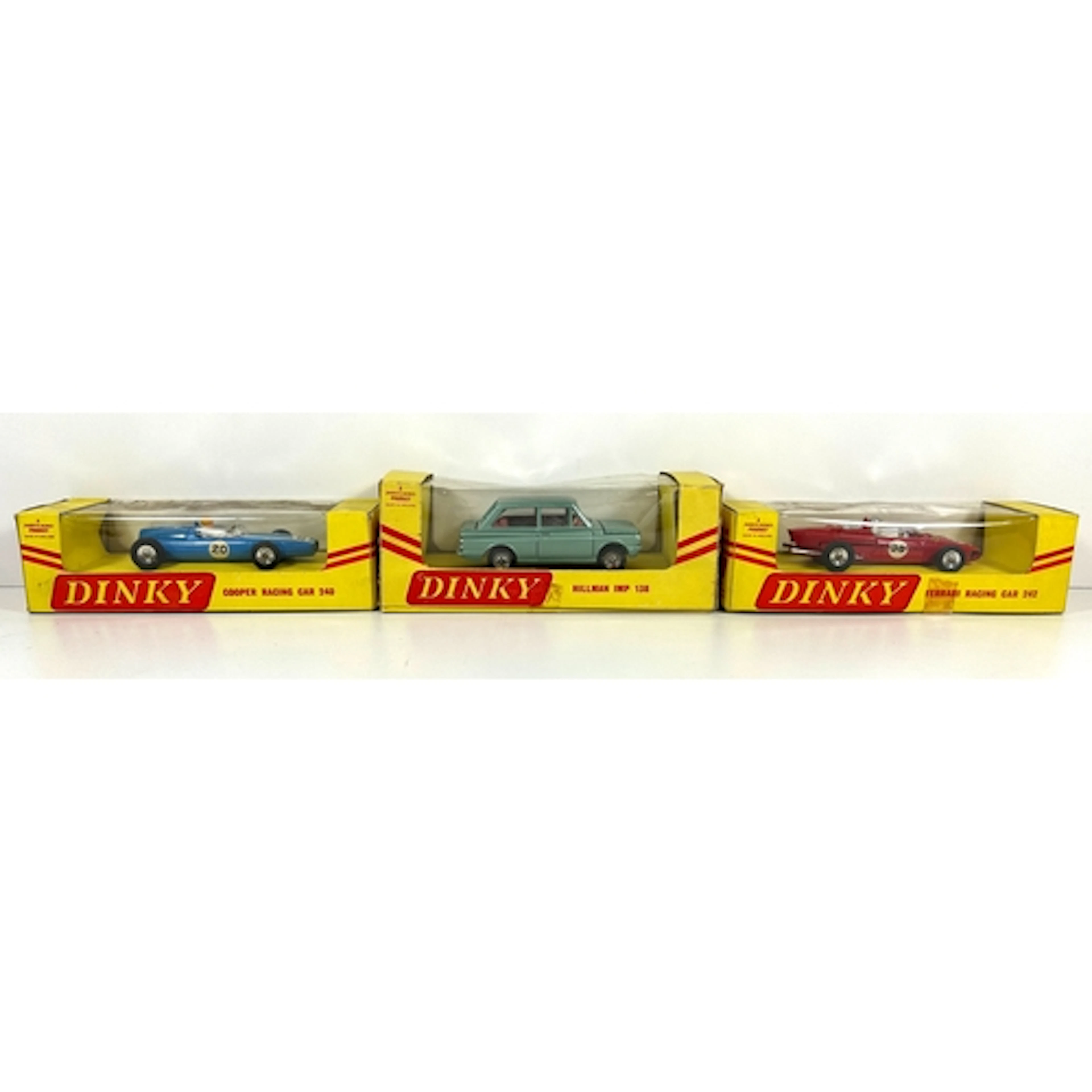 3 Dinky Toys in rare North American export boxes. No.138 Hil...