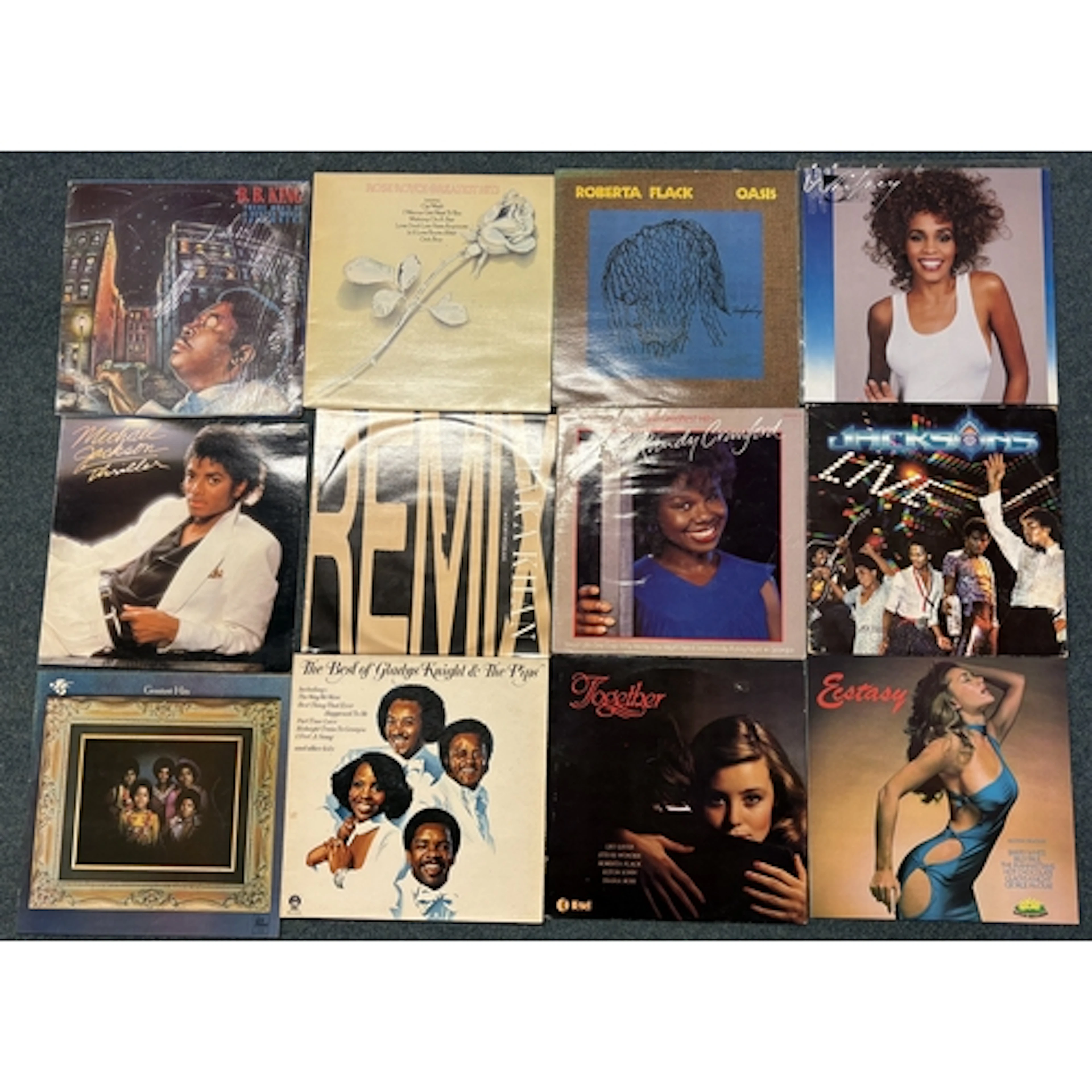 12 x LP vinyl records - 1970s & 1980s R&B, Soul, Fun...