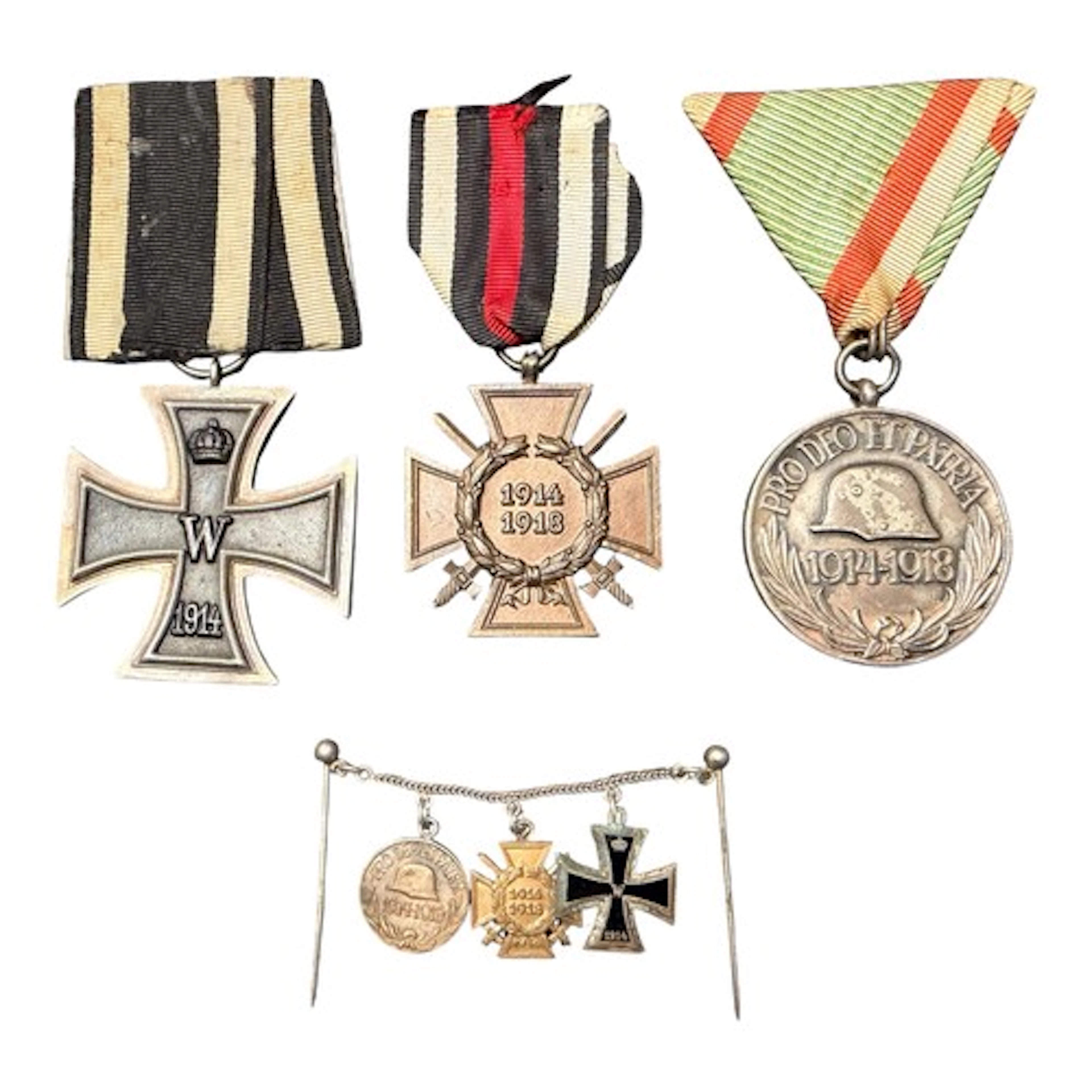 WW1 Imperial German Iron Cross 2nd Class 1914 mounted on a "...