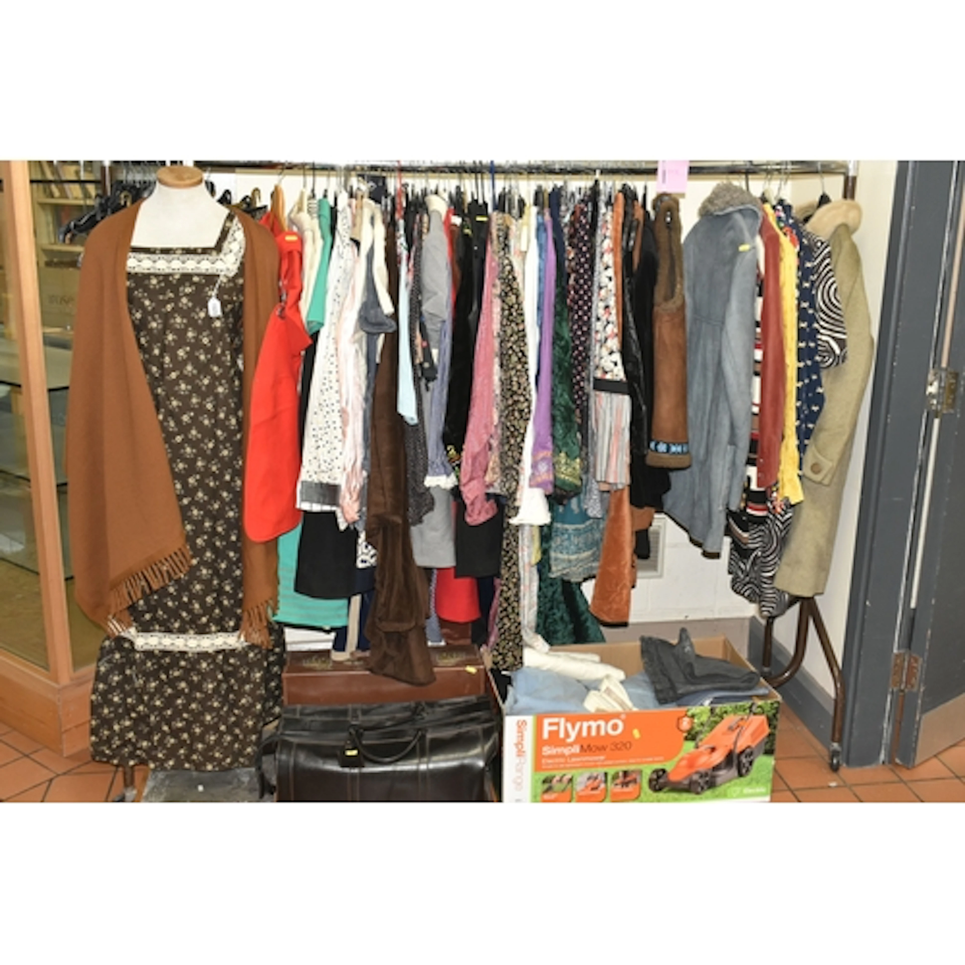 A LARGE QUANTITY OF VINTAGE LADIES CLOTHES, approximately se...