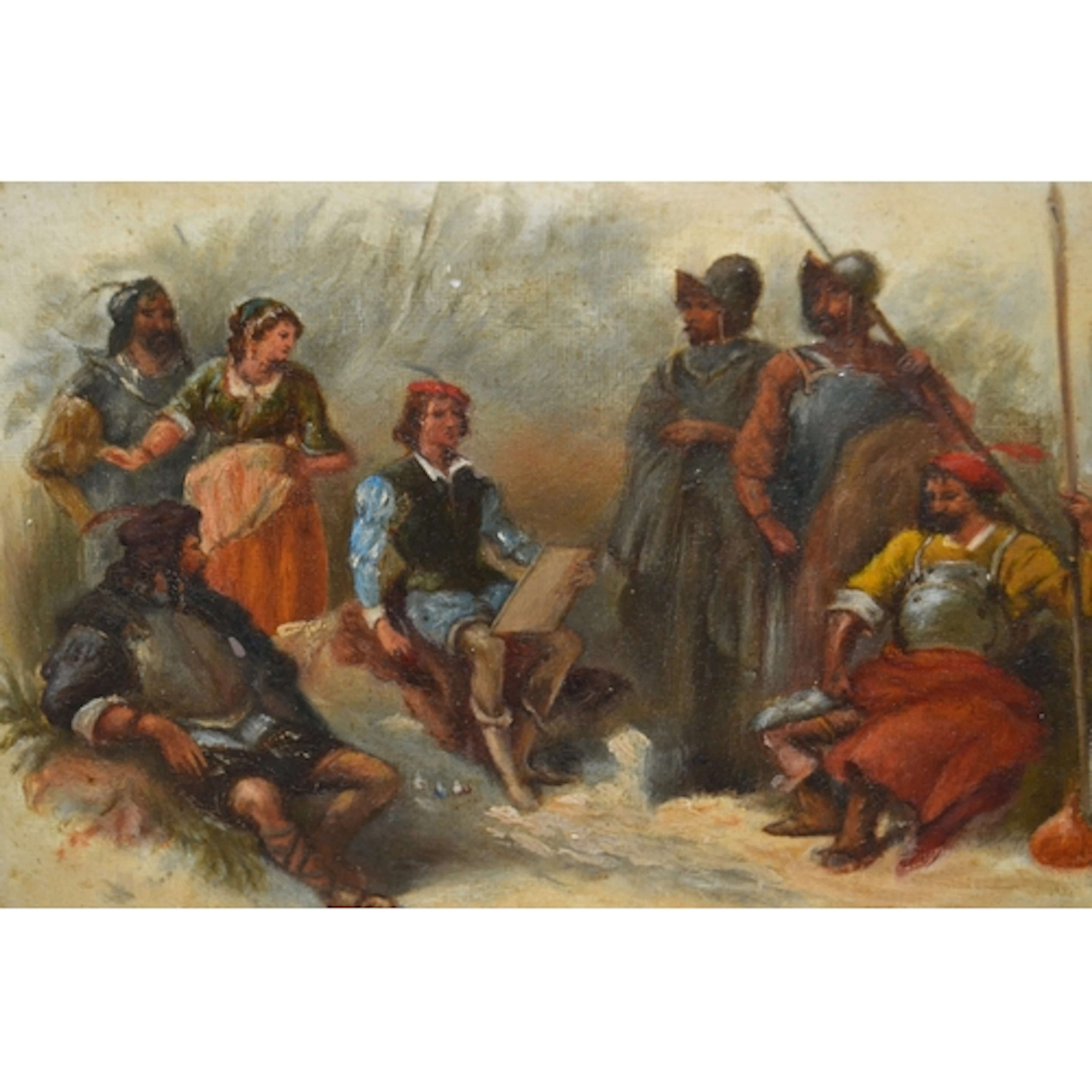Attributed to Charles Cattermole, oil on card ' Salvator Ros...