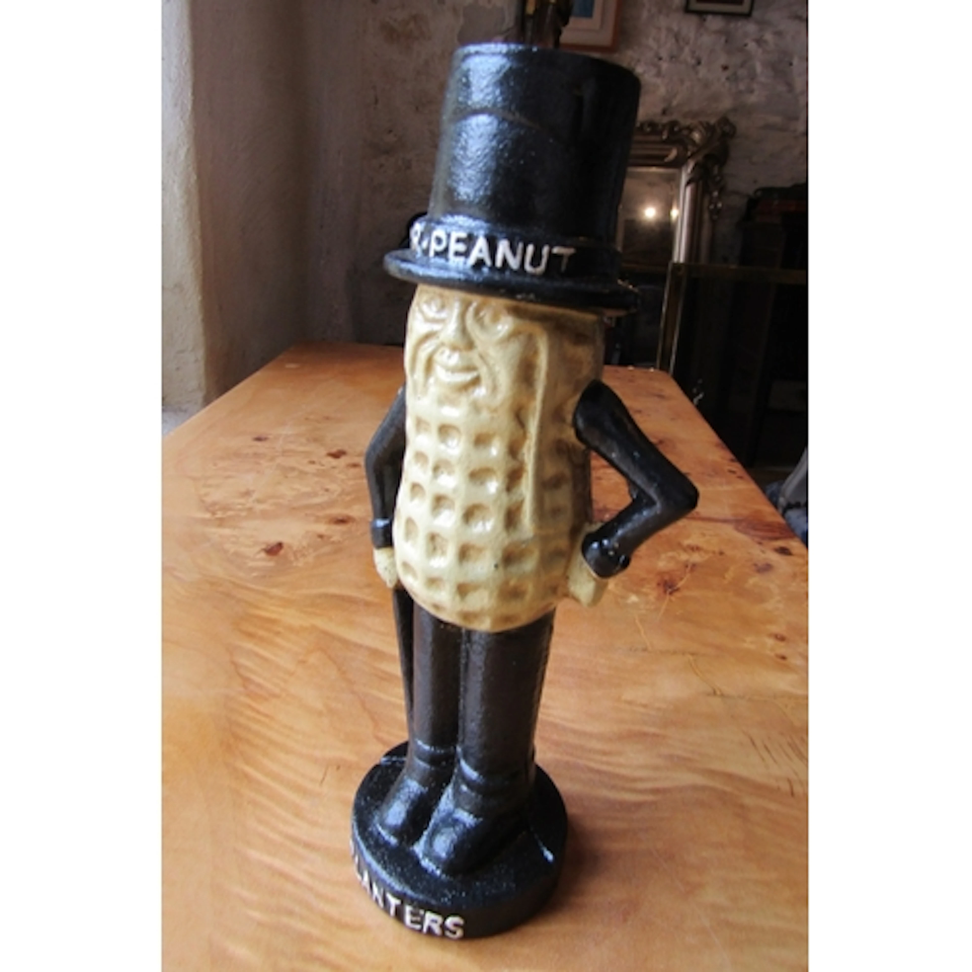 Mister Peanut Cast Iron Money Box Approximately 8 Inches Hig...