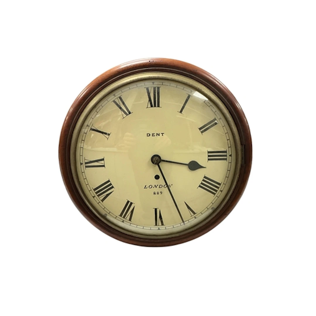 A Victorian mahogany-cased fusee wall timepiece, the convex ...