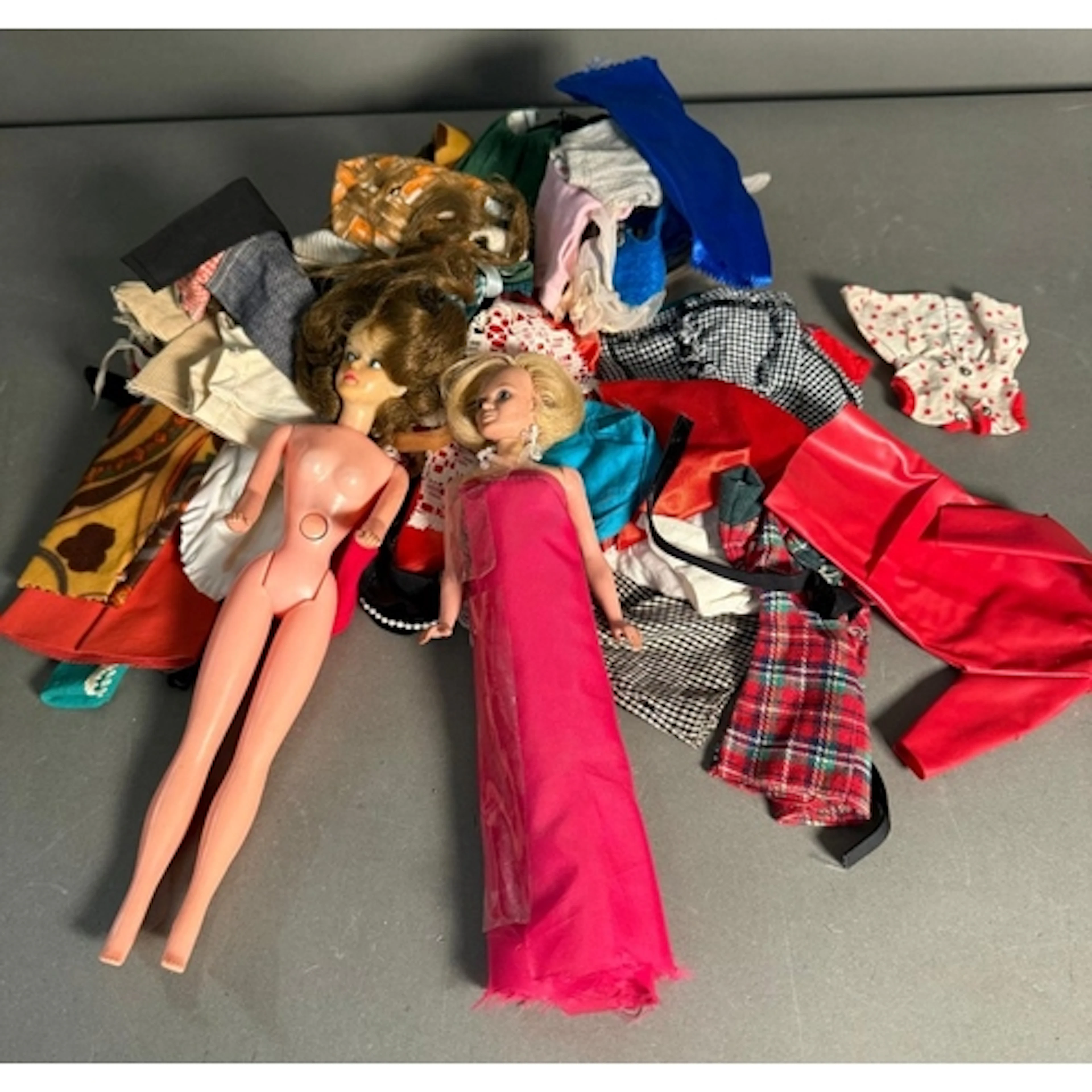 Two vintage Mary Quant dolls and a quantity of clothes