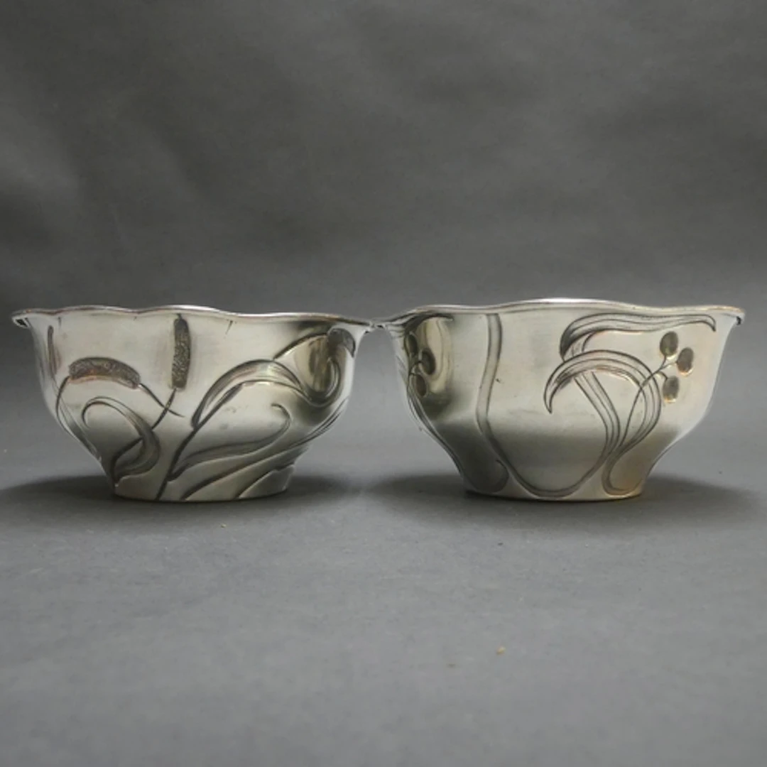Art Krupp Berndorf - A near pair of Art Nouveau silver plate...