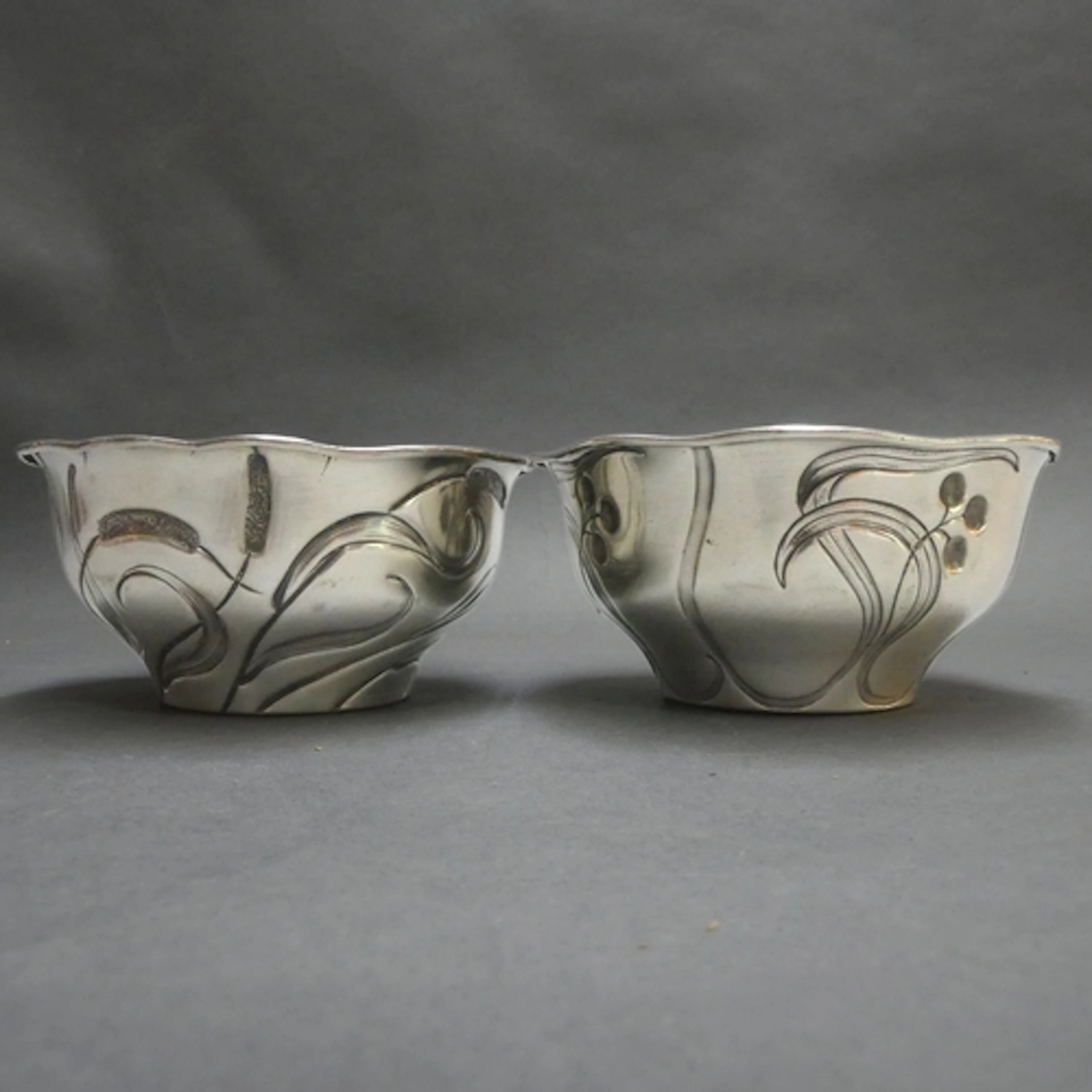 Art Krupp Berndorf - A near pair of Art Nouveau silver plate...