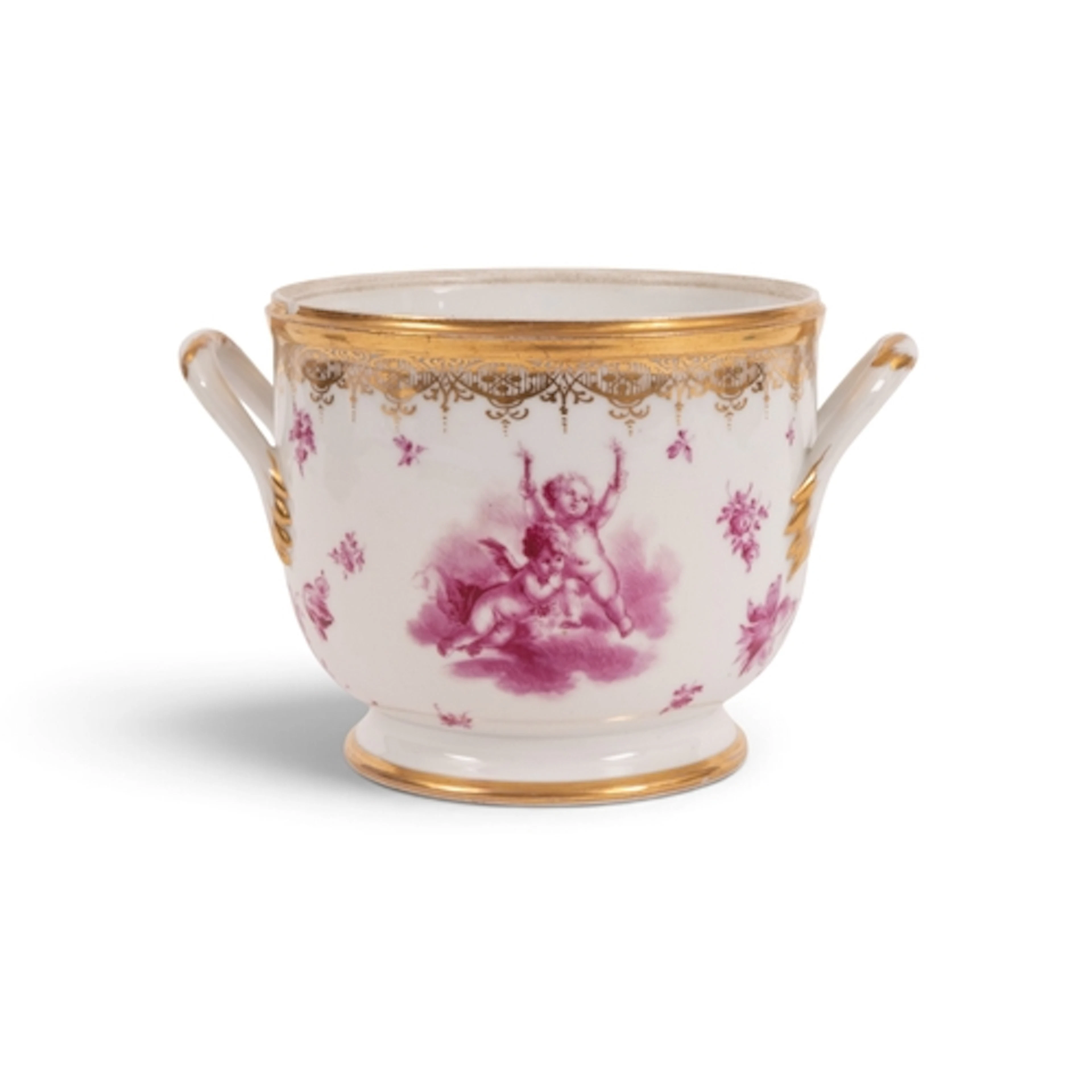 A Nyon câchepot, late 18th century, painted in the Vincennes...