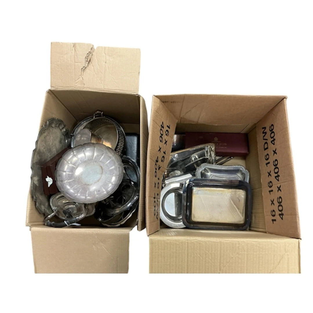 A collection of Victorian and later silver plate to include ...