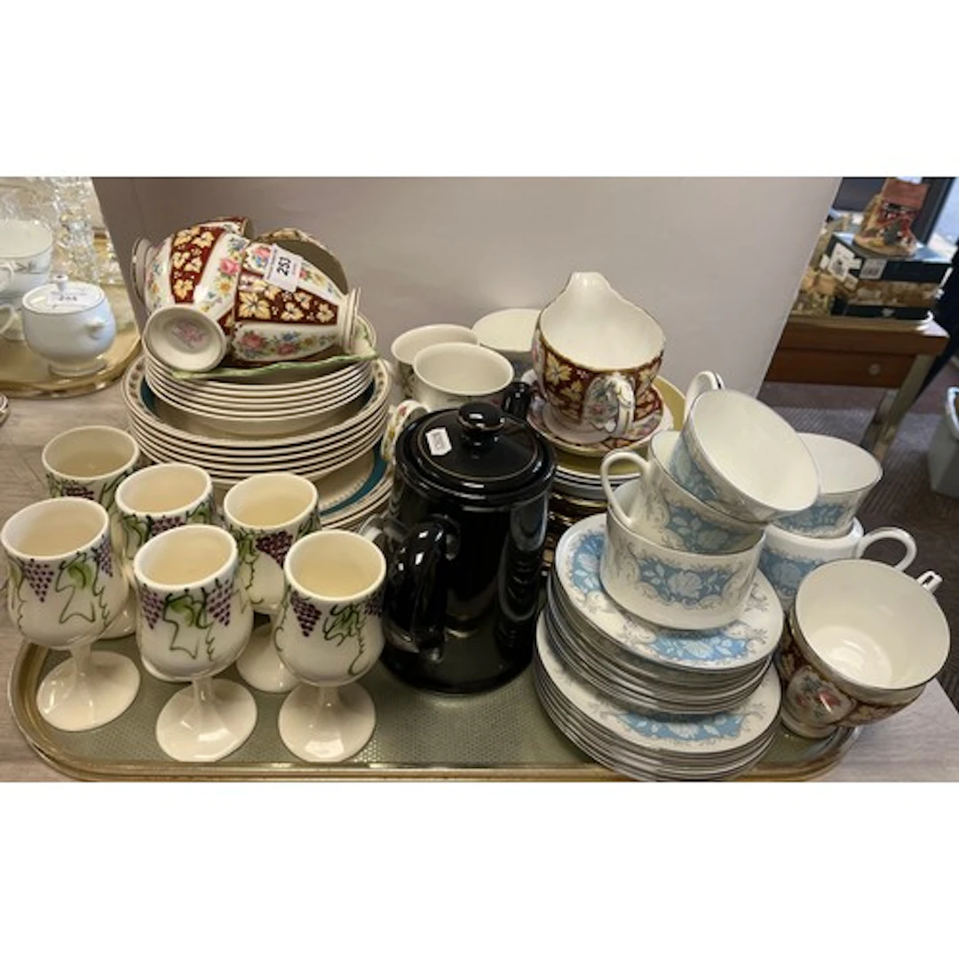 Aynsley and other teaware, Earth n Wood ceramic cups etc.