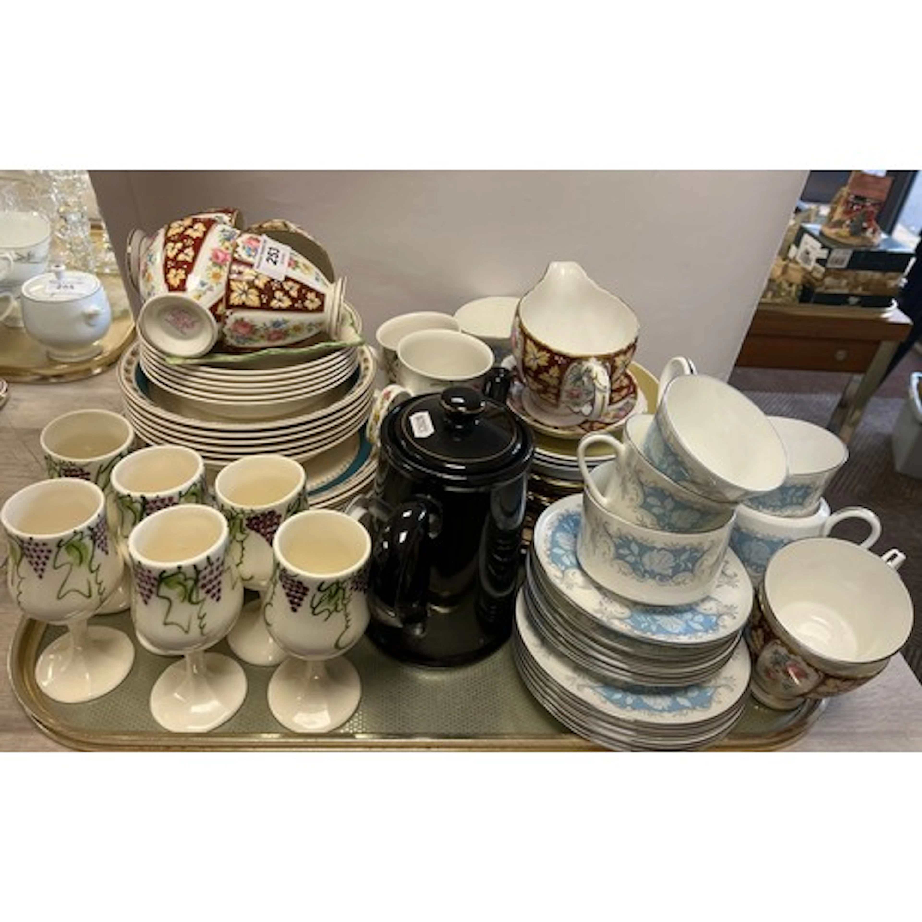 Aynsley and other teaware, Earth n Wood ceramic cups etc.
