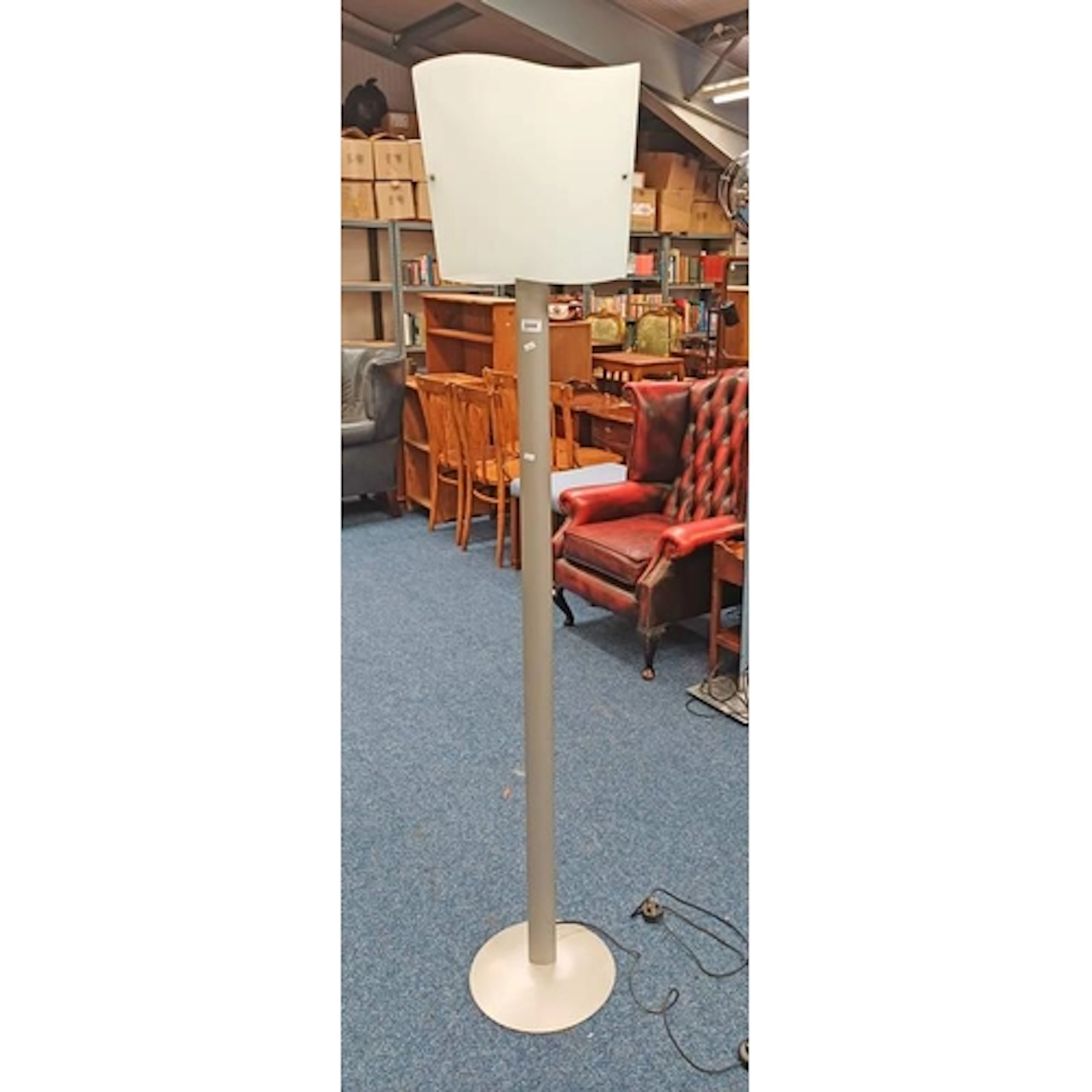 NATUZZI APIS STANDARD LAMP WITH WHITE SATIN GLASS SHADE ON B...