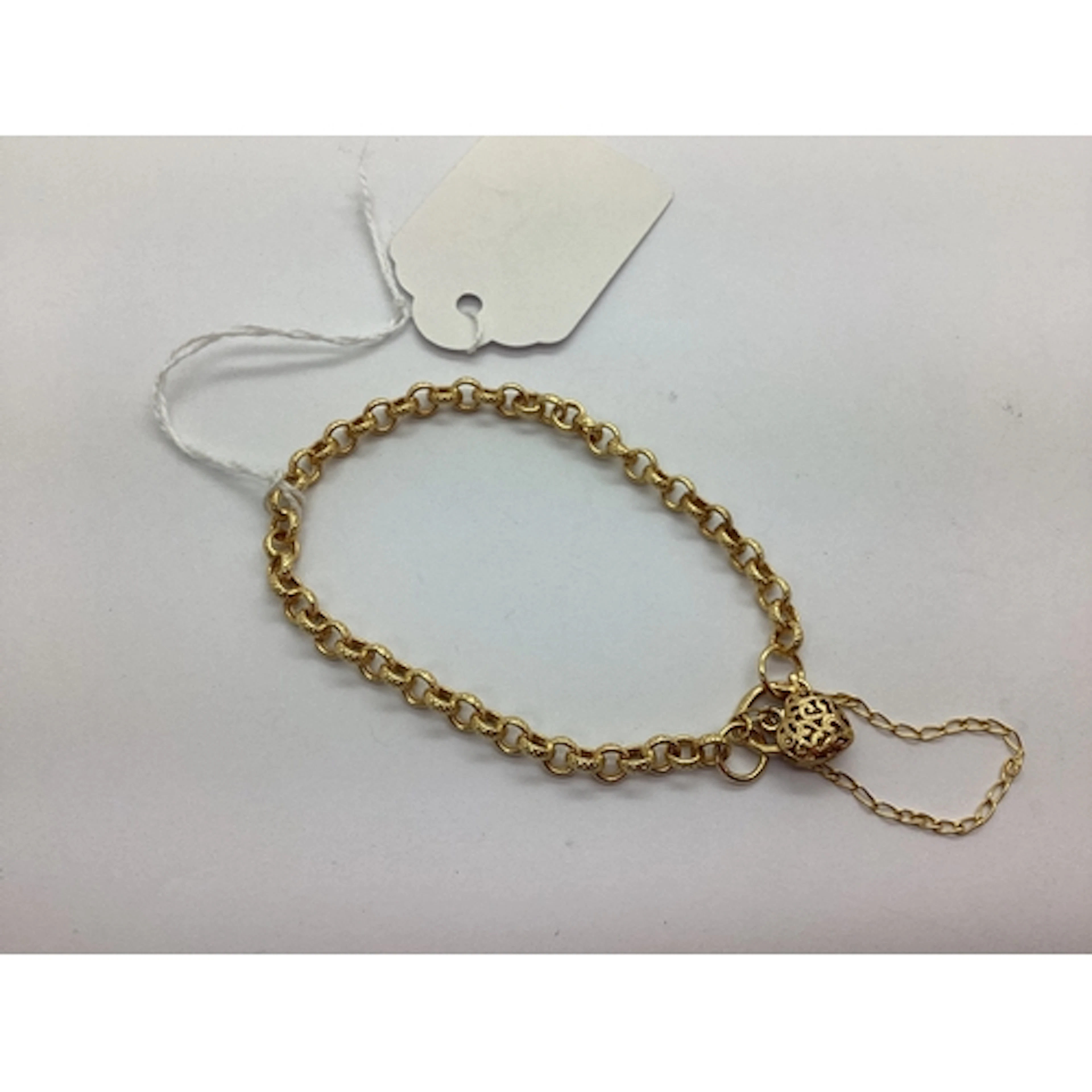 A Modern 9ct Gold Textured Belcher Link Bracelet, to openwor...