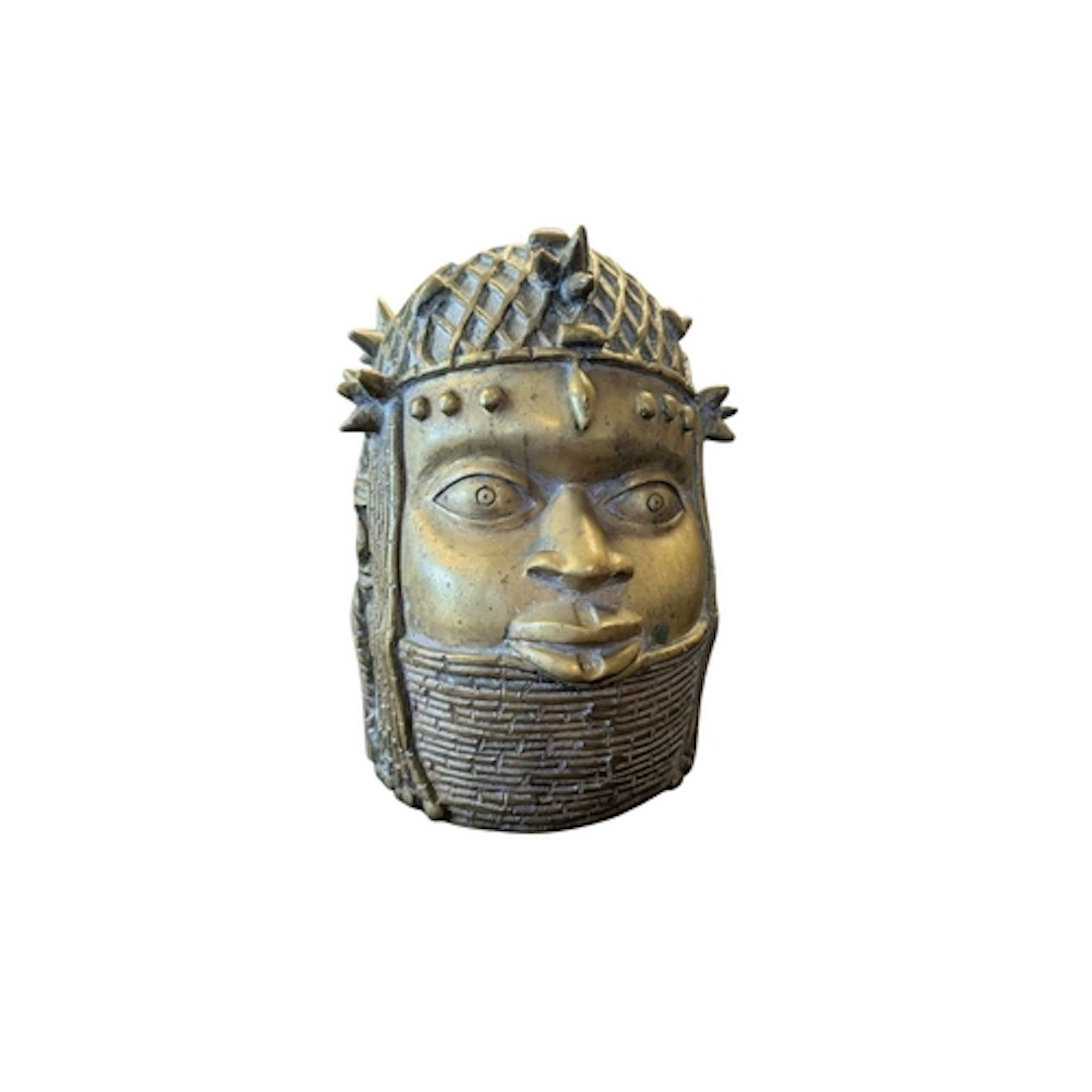 A 20th century Benin Empire style Nigerian cast brass head. ...