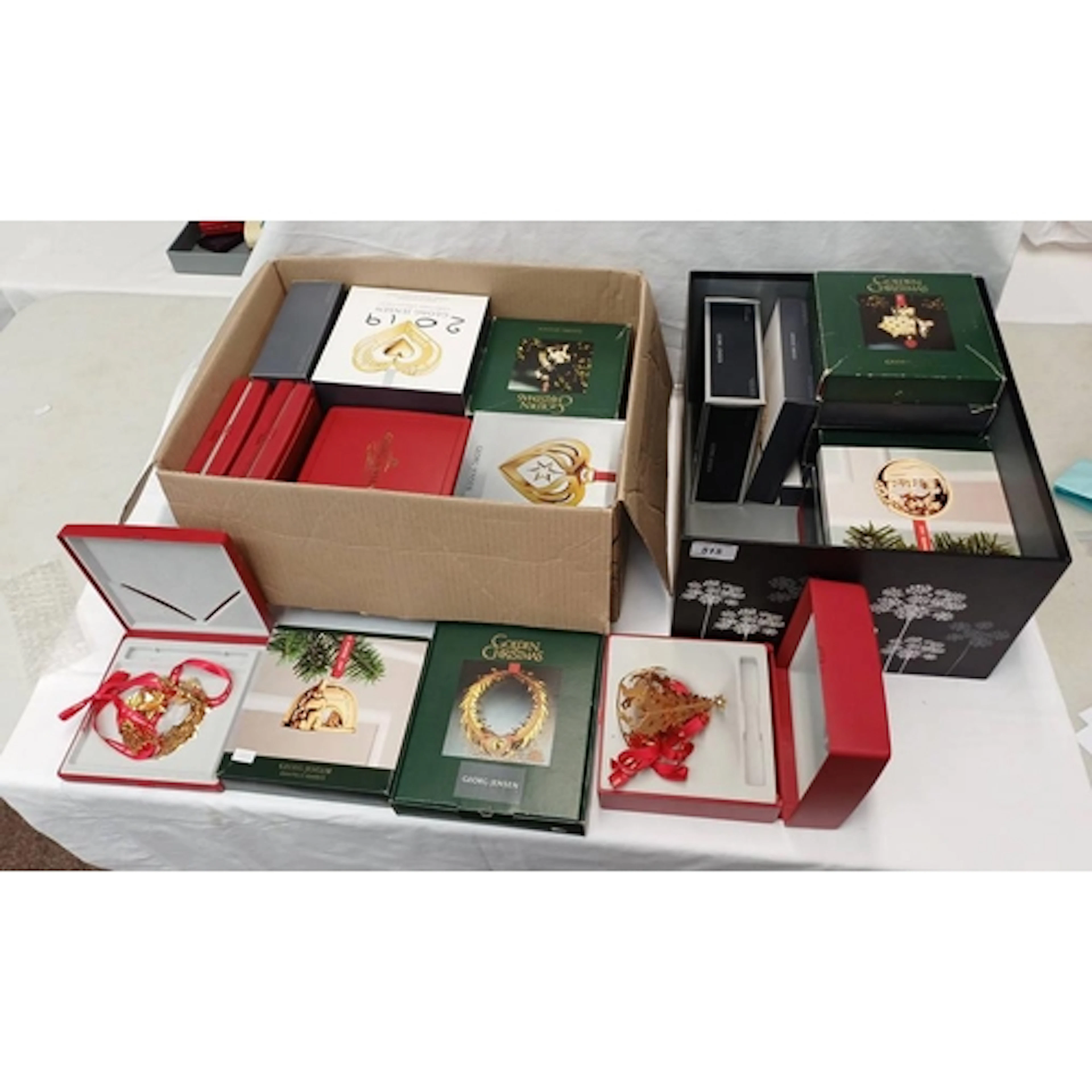 2 BOXES OF GEORG JENSEN CHRISTMAS DECORATIONS