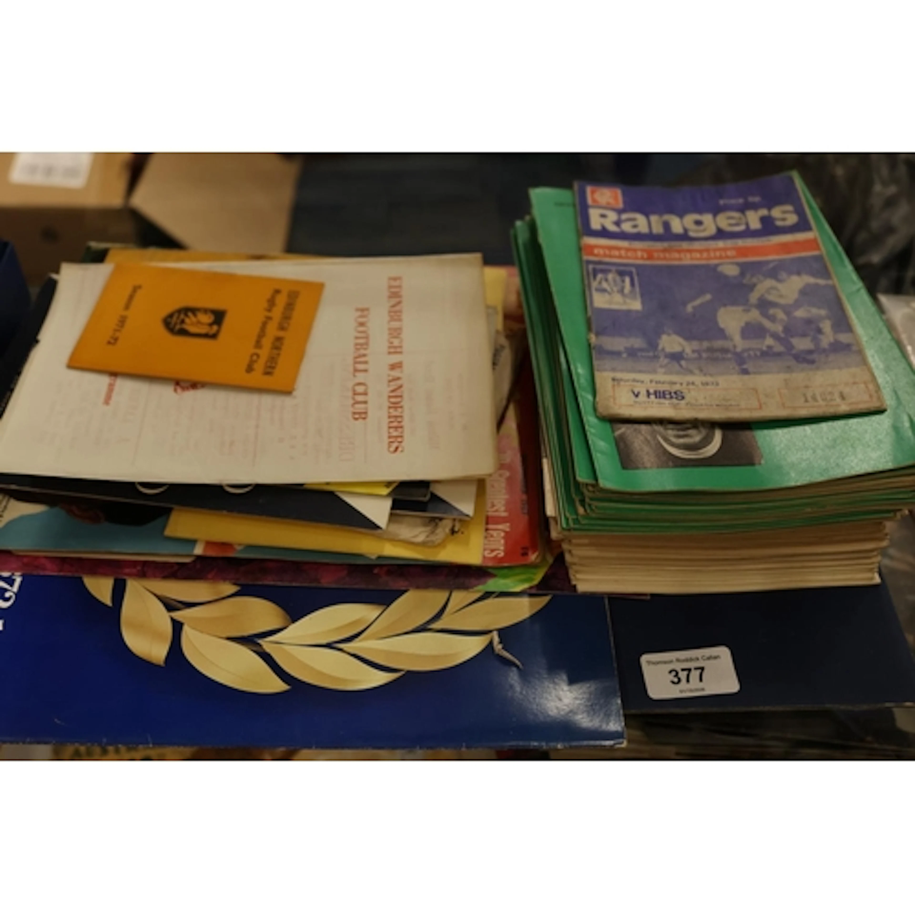 Football and Rugby memorabilia to include Leeds United A.F.C...