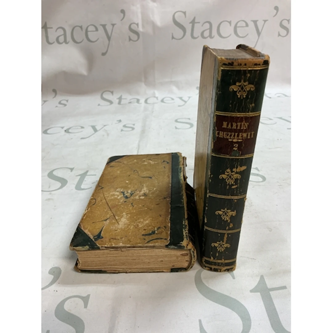 Two antique volumes of The Life and Adventures of Martin Chu...