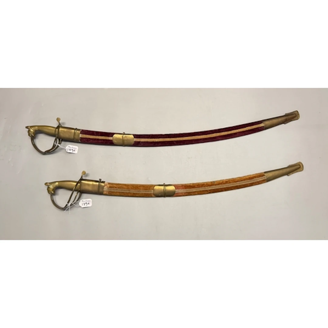 Two Indian Tulwar ceremonial swords with animal head. Overal...