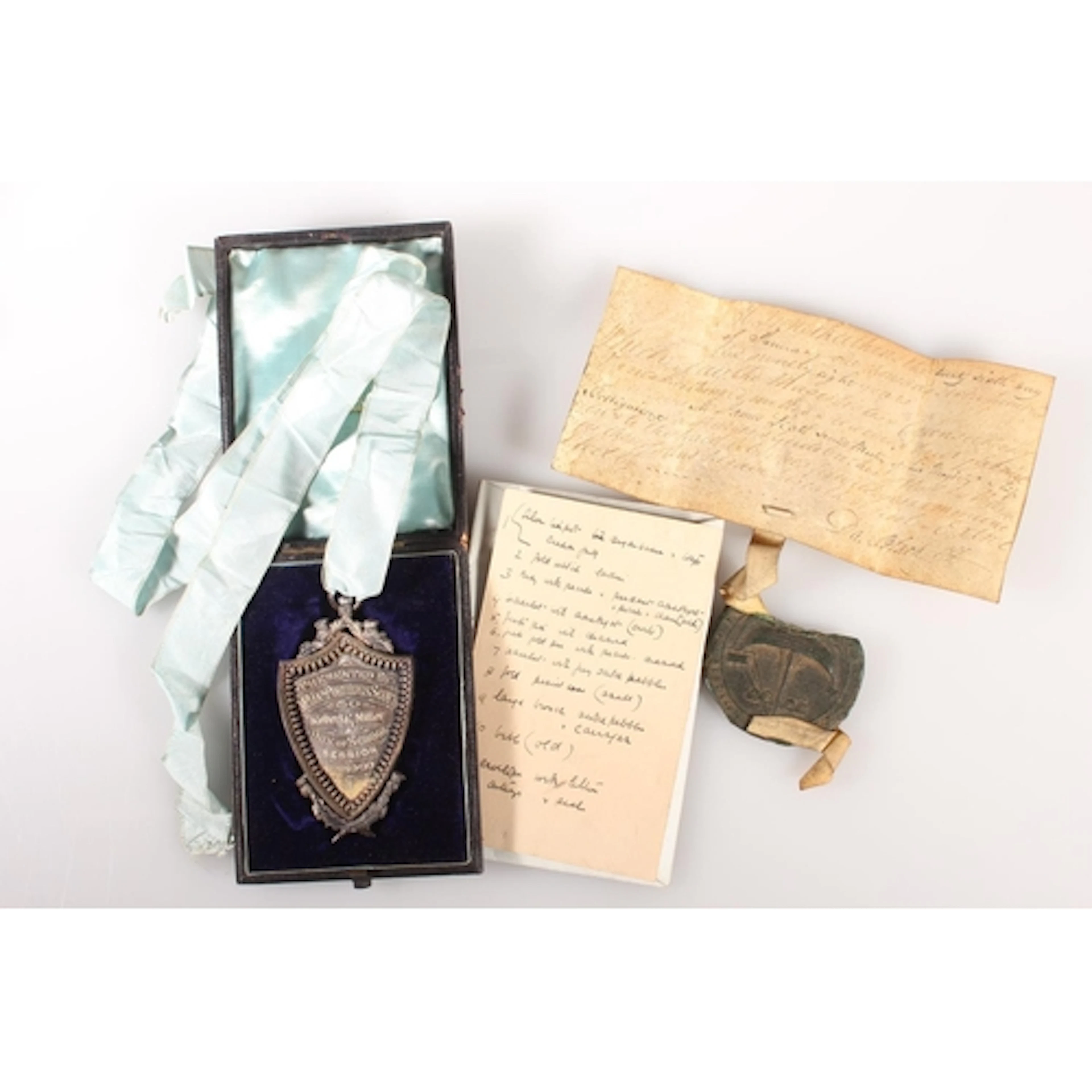 Victorian silver dux medal for Moffat Academy engraved 'MOFF...