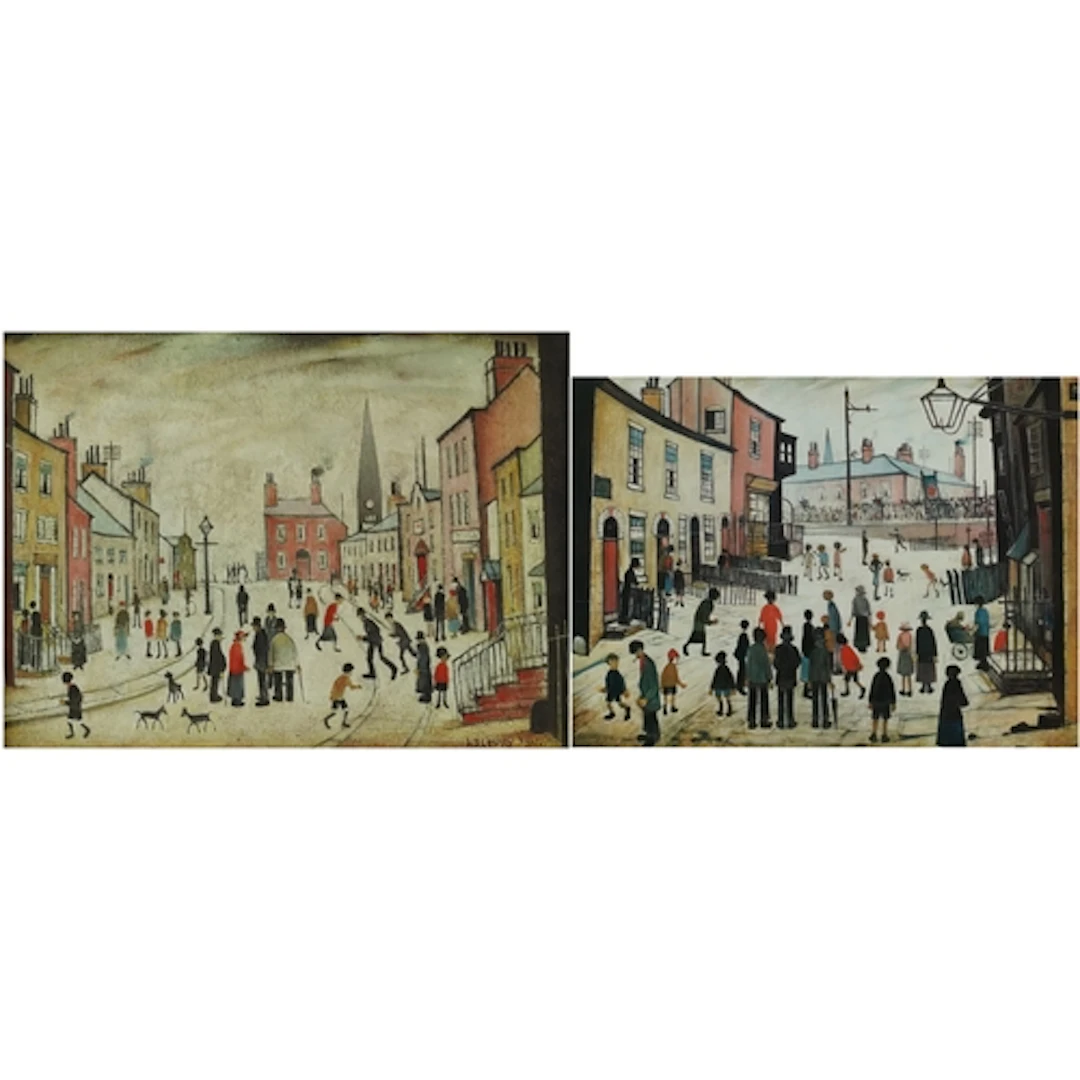 L S Lowry - Two 20th century prints, each framed and glazed,...