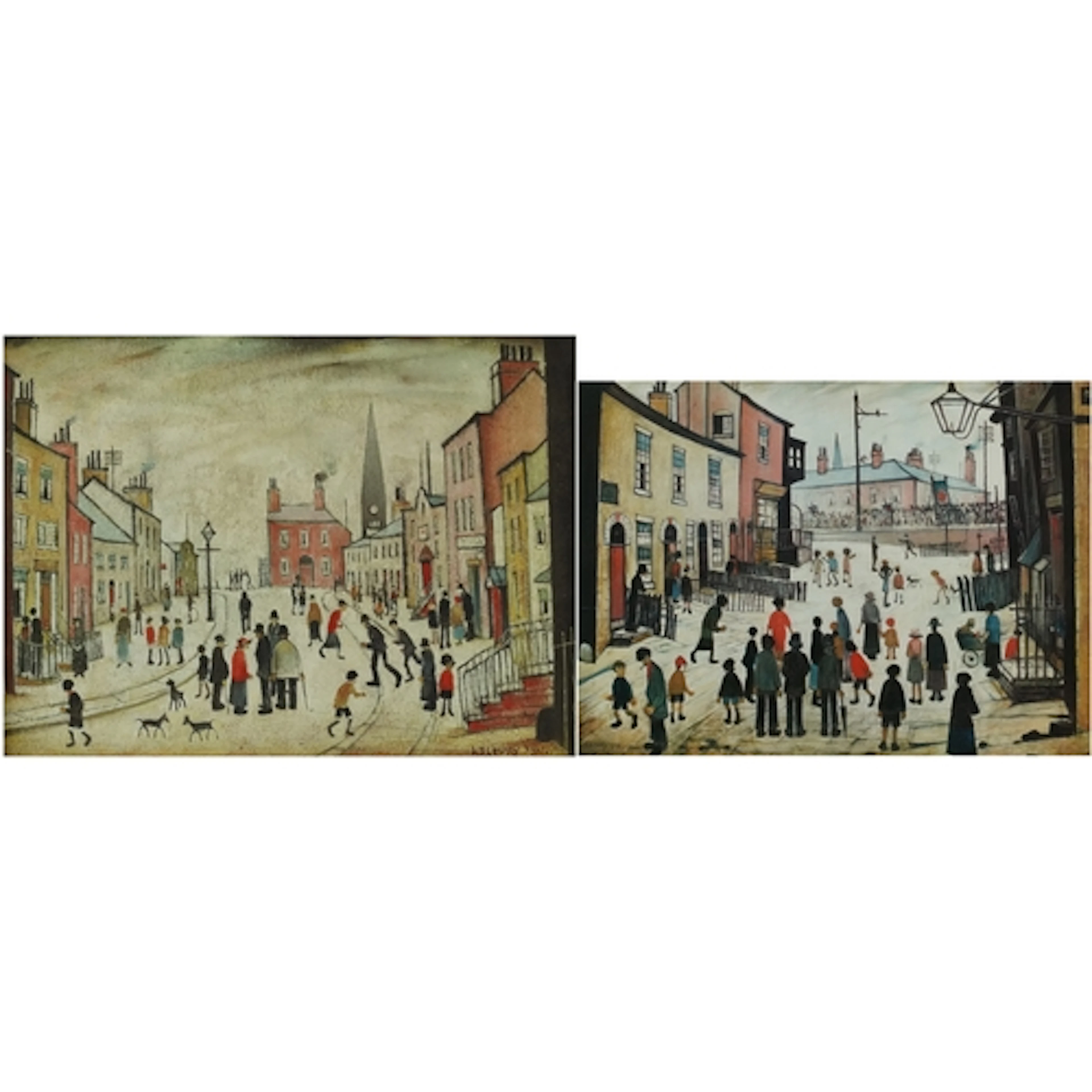 L S Lowry - Two 20th century prints, each framed and glazed,...