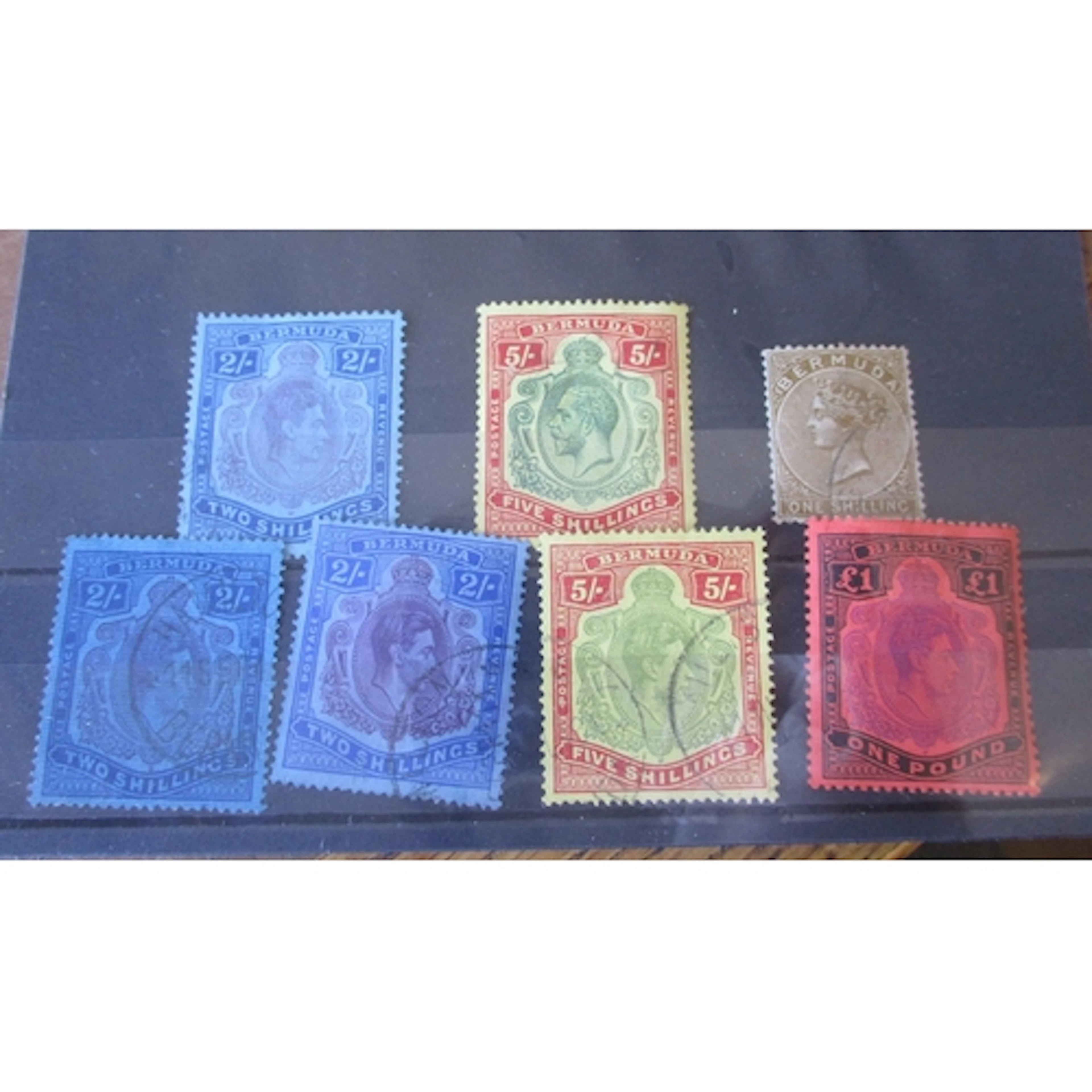 Bermuda. Across two stockcards incl, QV 1893 1/- U (heavily ...