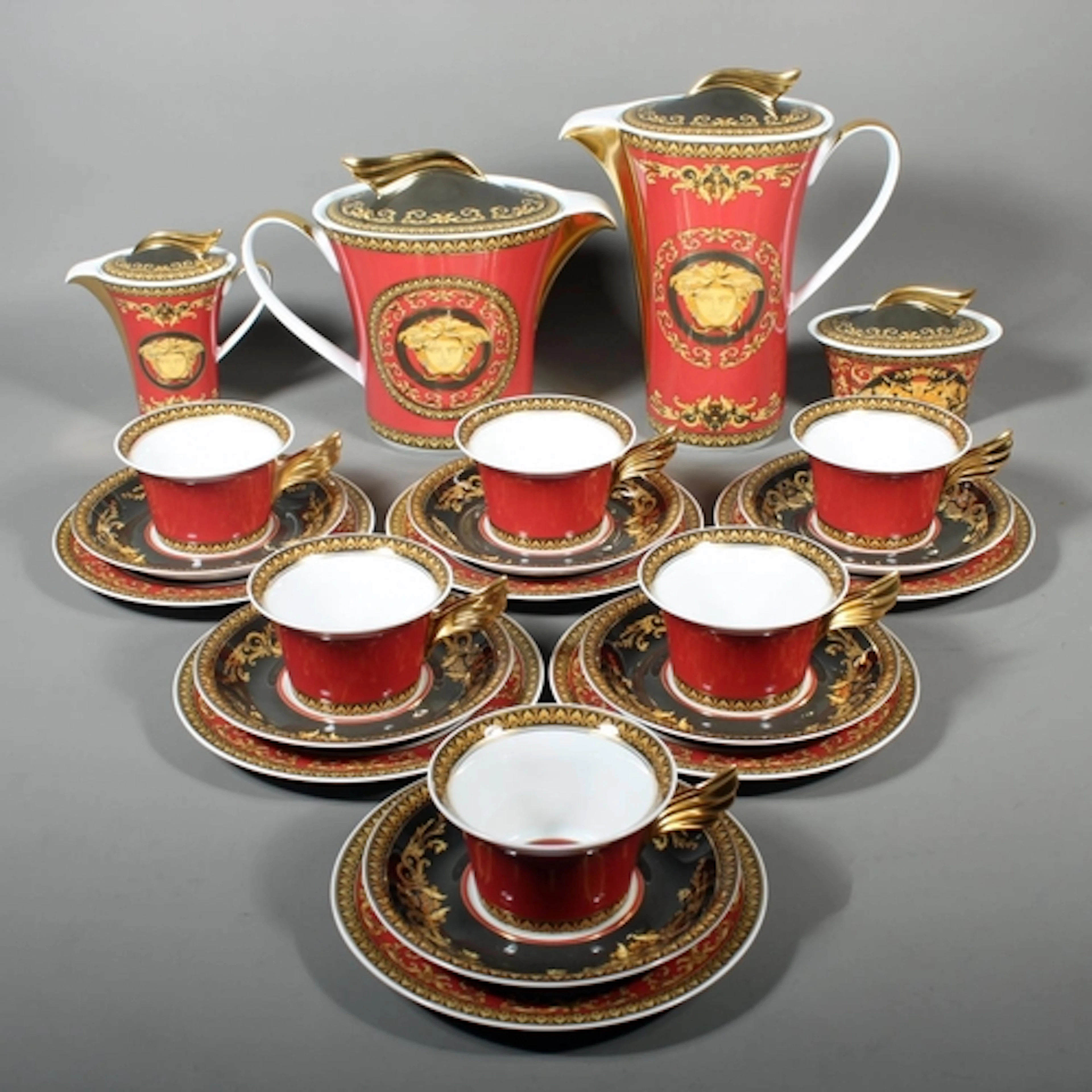 Rosenthal Versace Medusa black, red and gold decoration tea ...