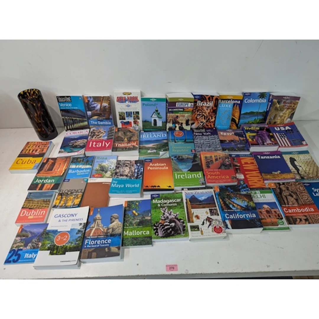A large quantity of travel books to include, Lonely Planet, ...
