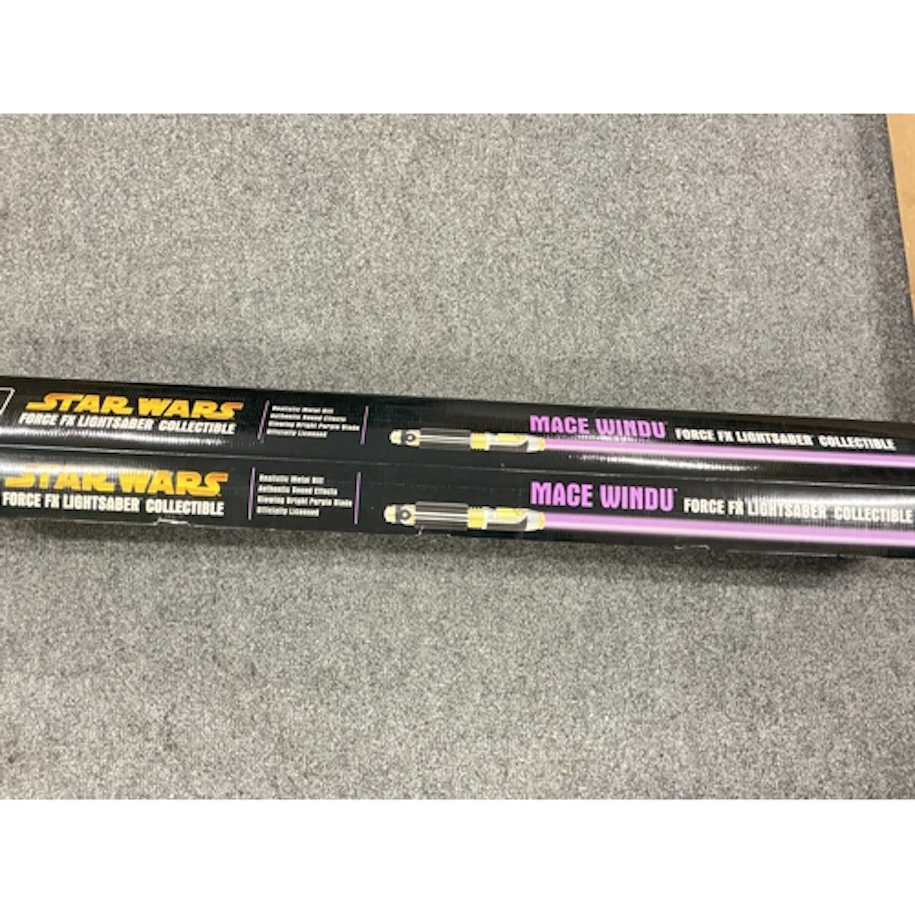 A Boxed Star Wars Master Replica Mace Windu Lightsaber. No R...