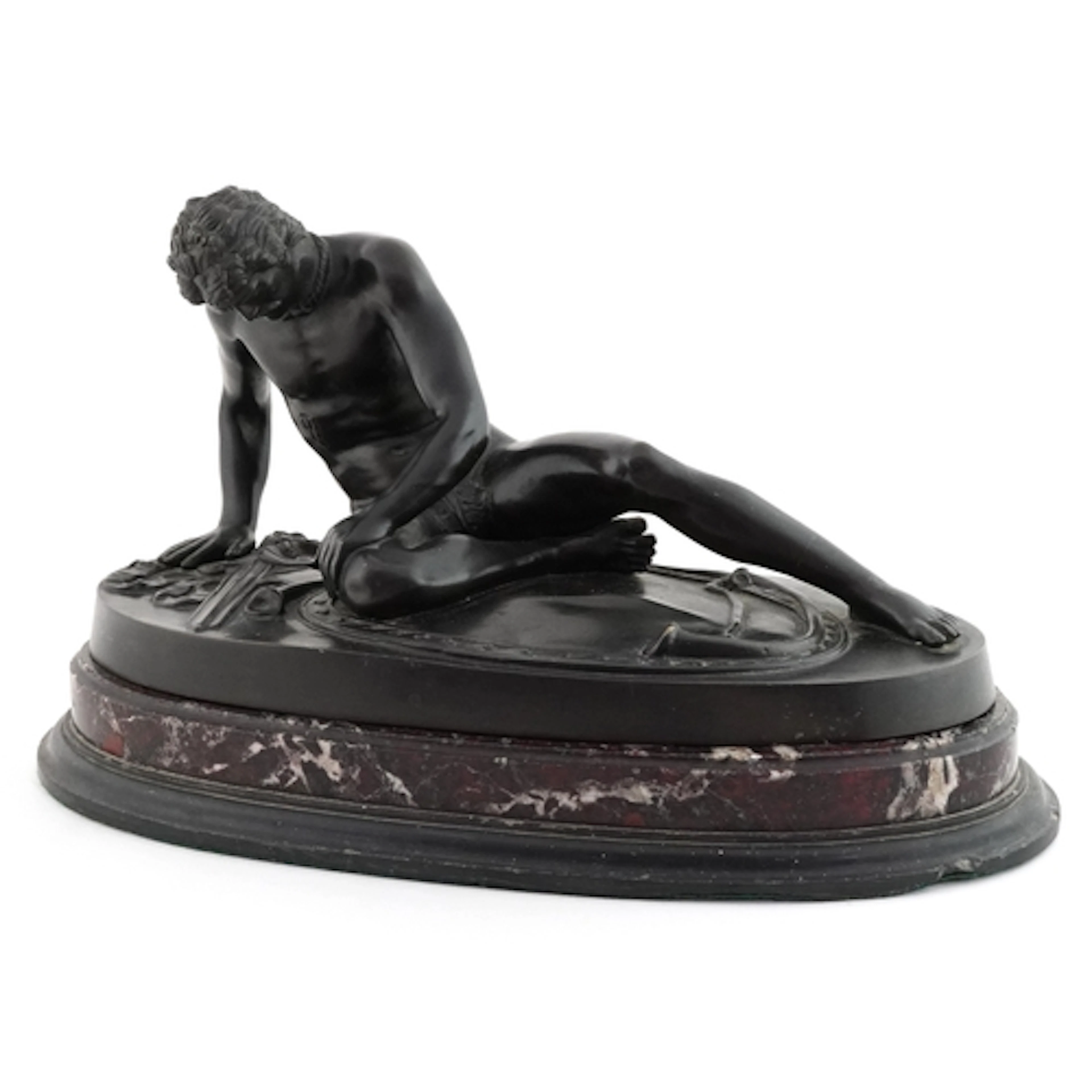 19th century bronze sculpture - The Dying Gaul, raised on an...