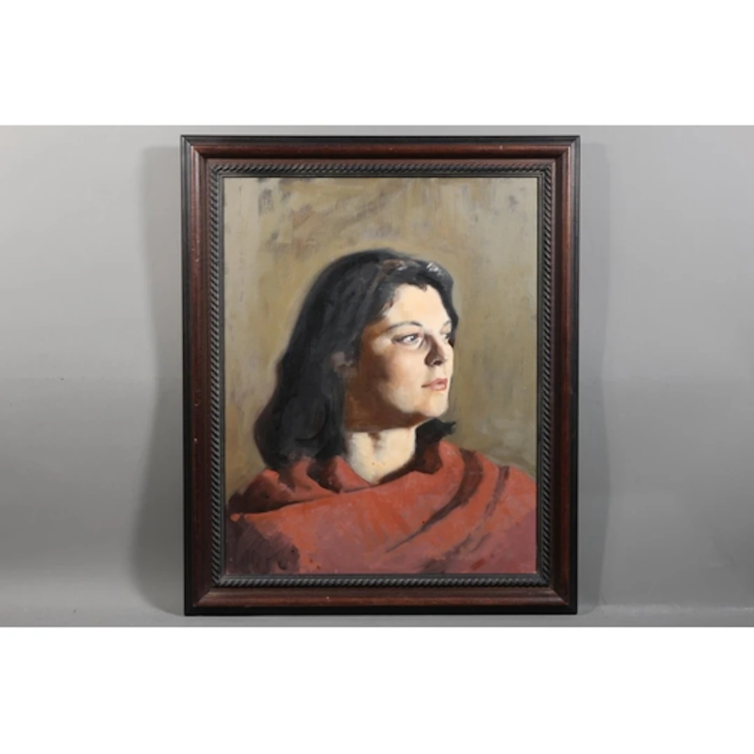 20TH CENTURY SCHOOL, bust length portrait of a lady, oil pai...